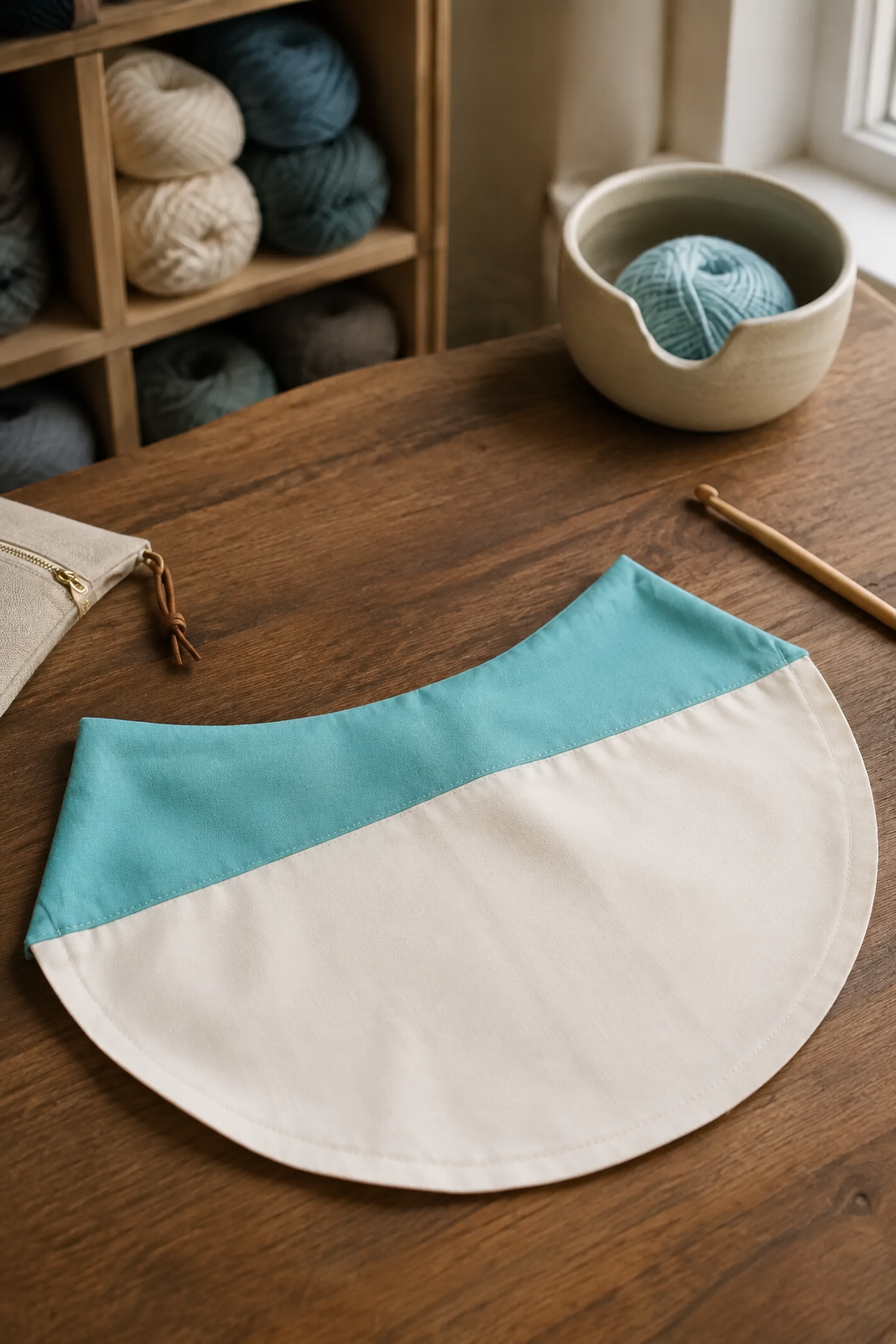 Turned upper lining piece with an enclosed seam