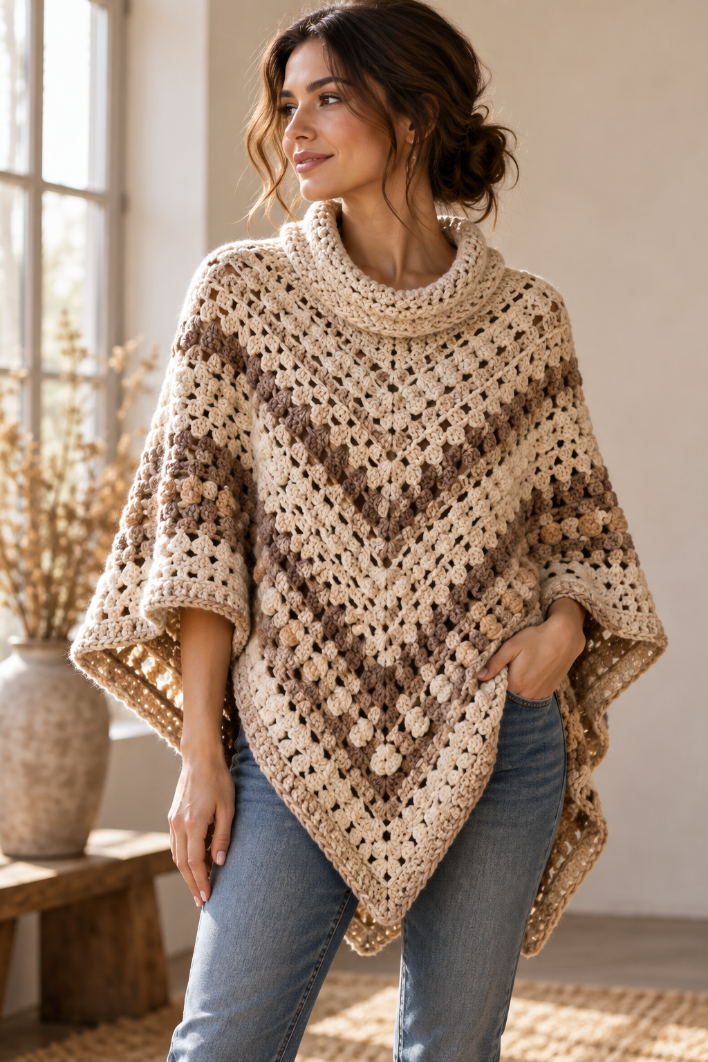 Plan proportion and fit in a crochet poncho