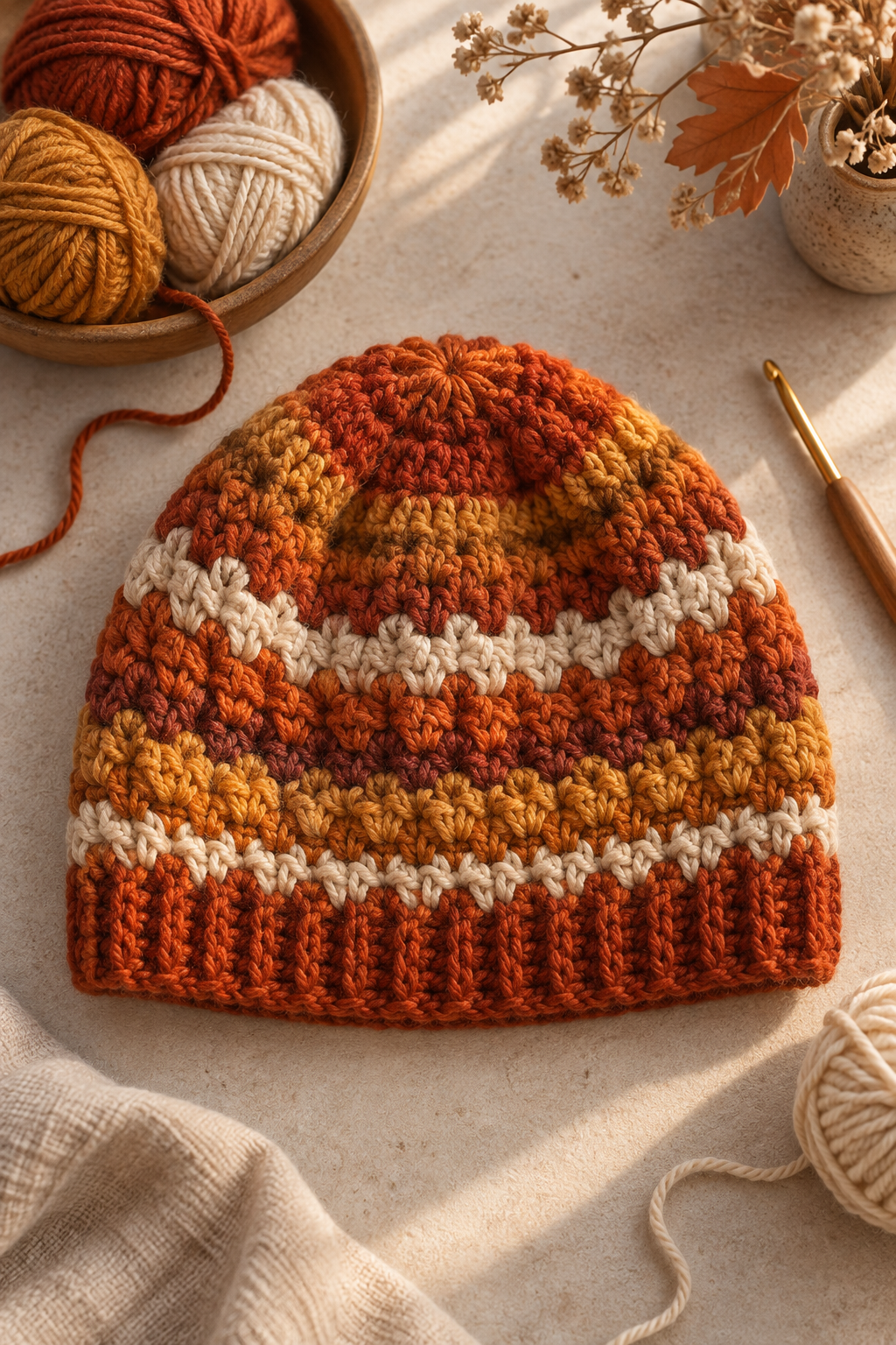 How to crochet a hat in four size groups