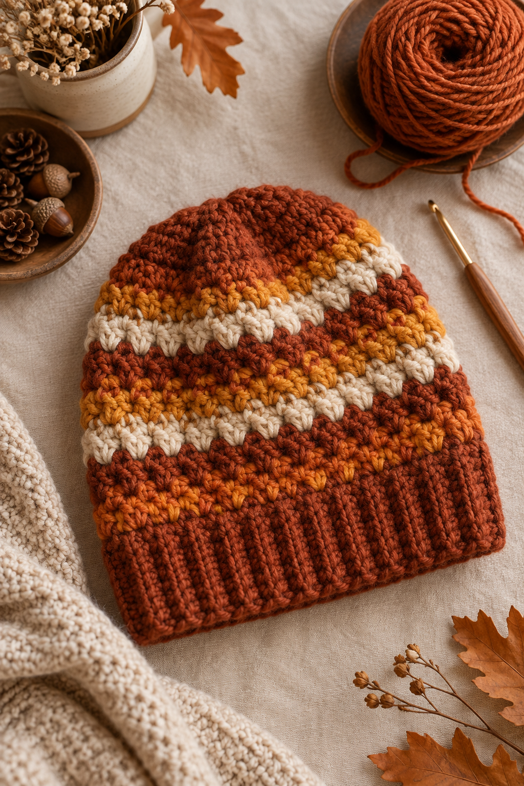 How to crochet a hat with a neat seam