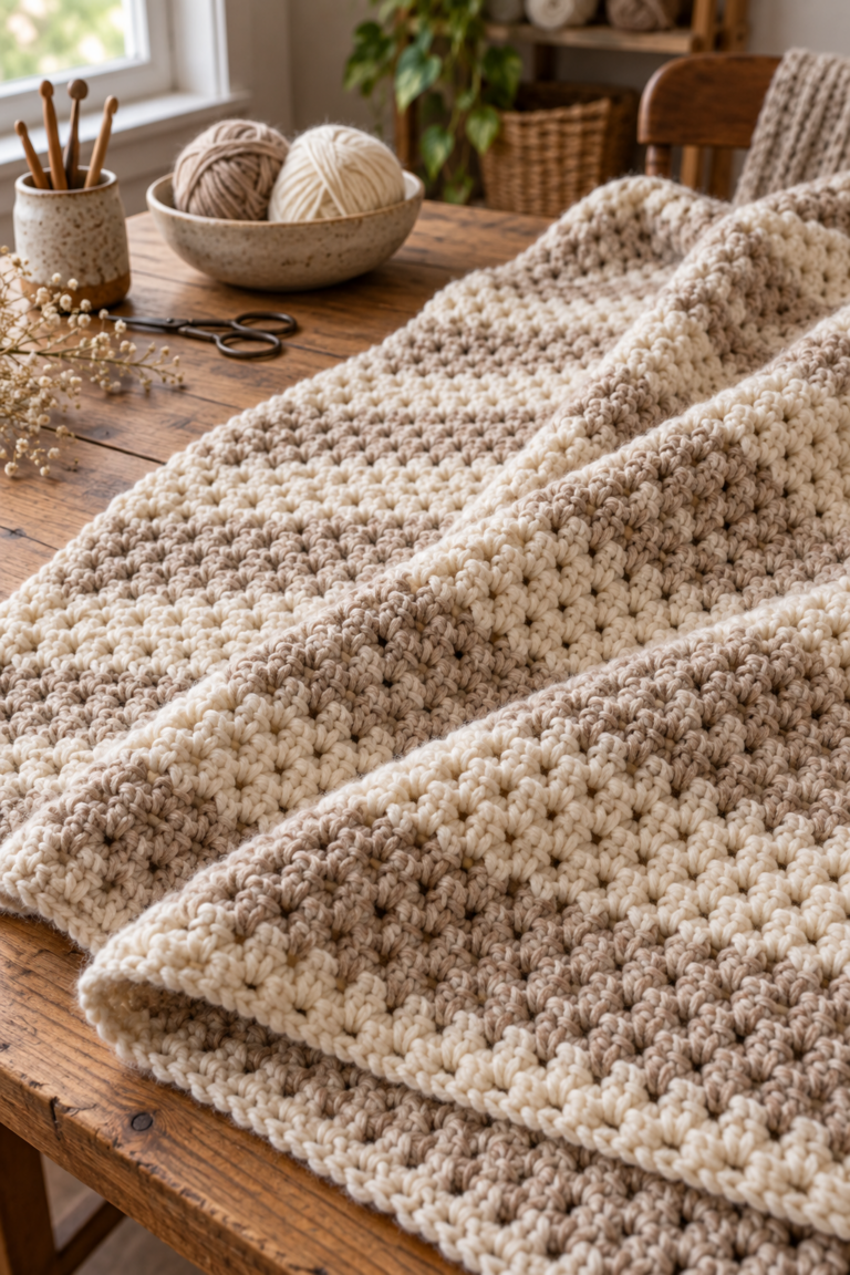 one row repeat crochet blanket featured texture