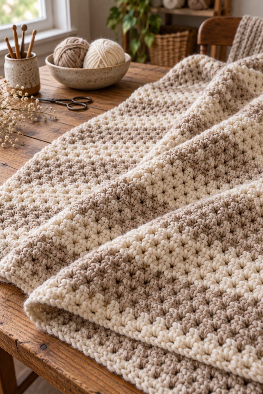 one row repeat crochet blanket featured texture