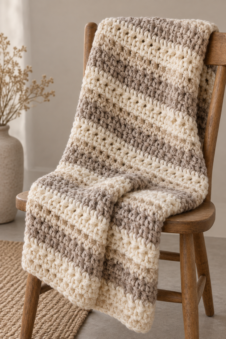 one row repeat crochet blanket