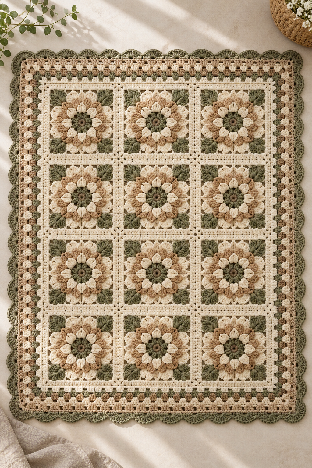 Build the repeat in a simple crochet baby blanket