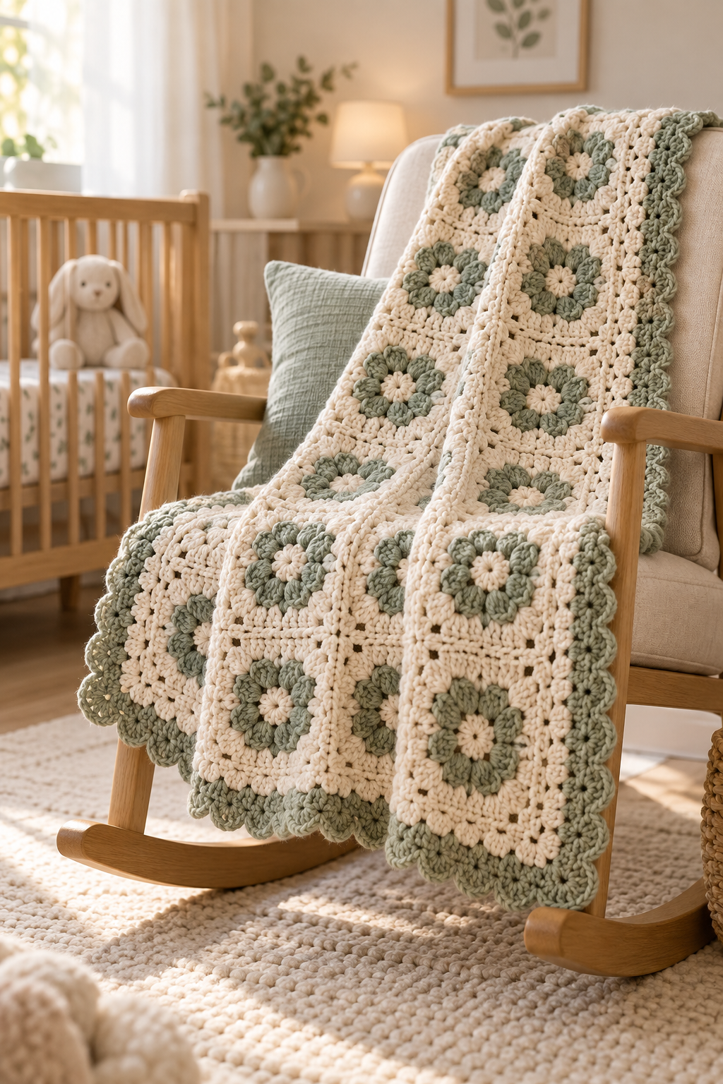 Finish a simple crochet baby blanket neatly