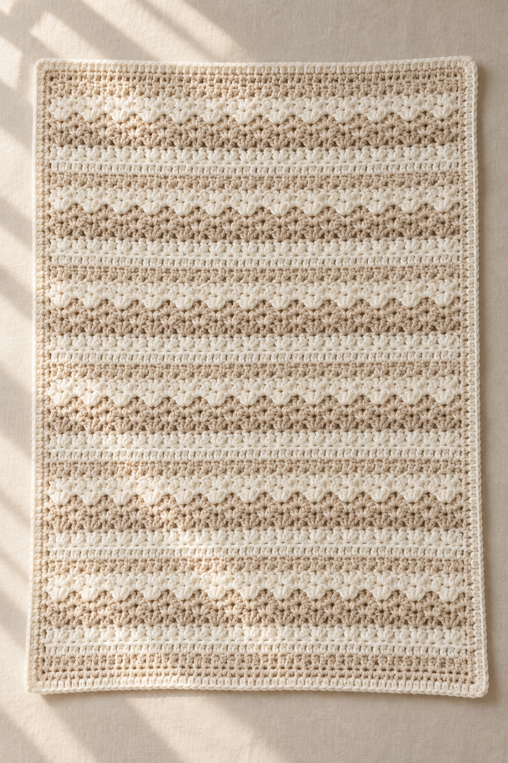 simple crochet baby blanket with a clean rectangular shape