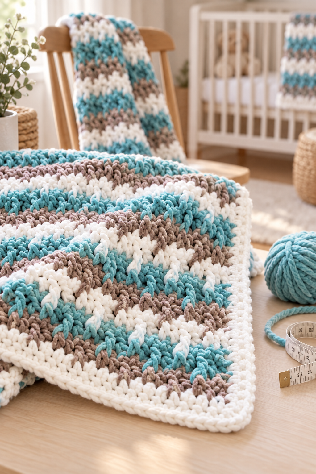 striped crochet blanket stitch texture and color rhythm