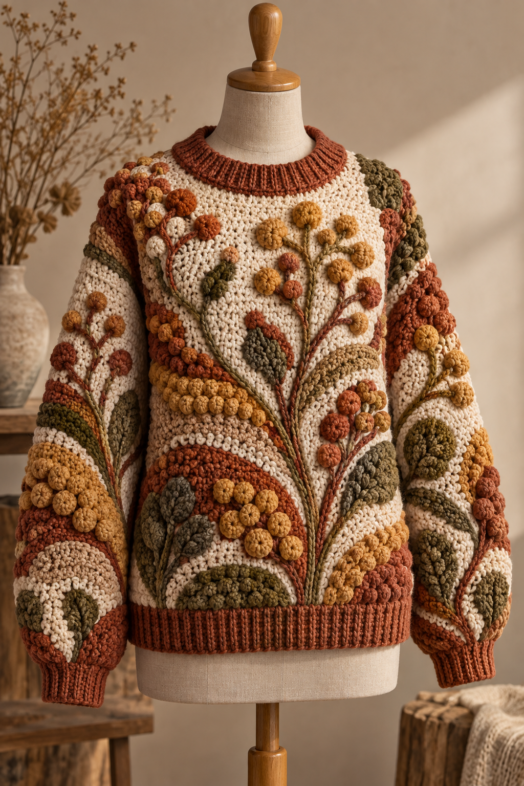 Original crochet design inspired by Bobble Tree Sweaters