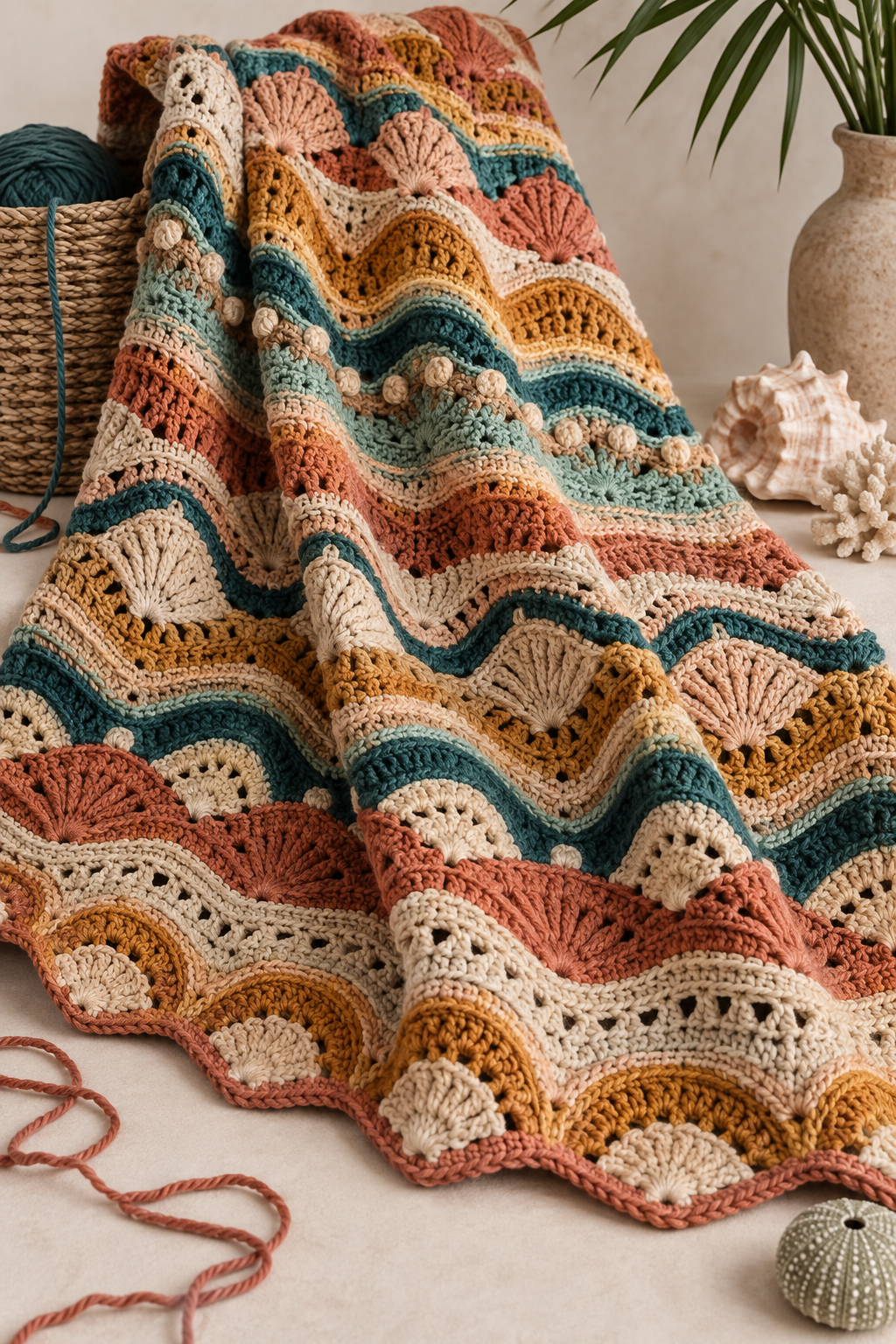 Original crochet design inspired by Caribbean Coast Afghan