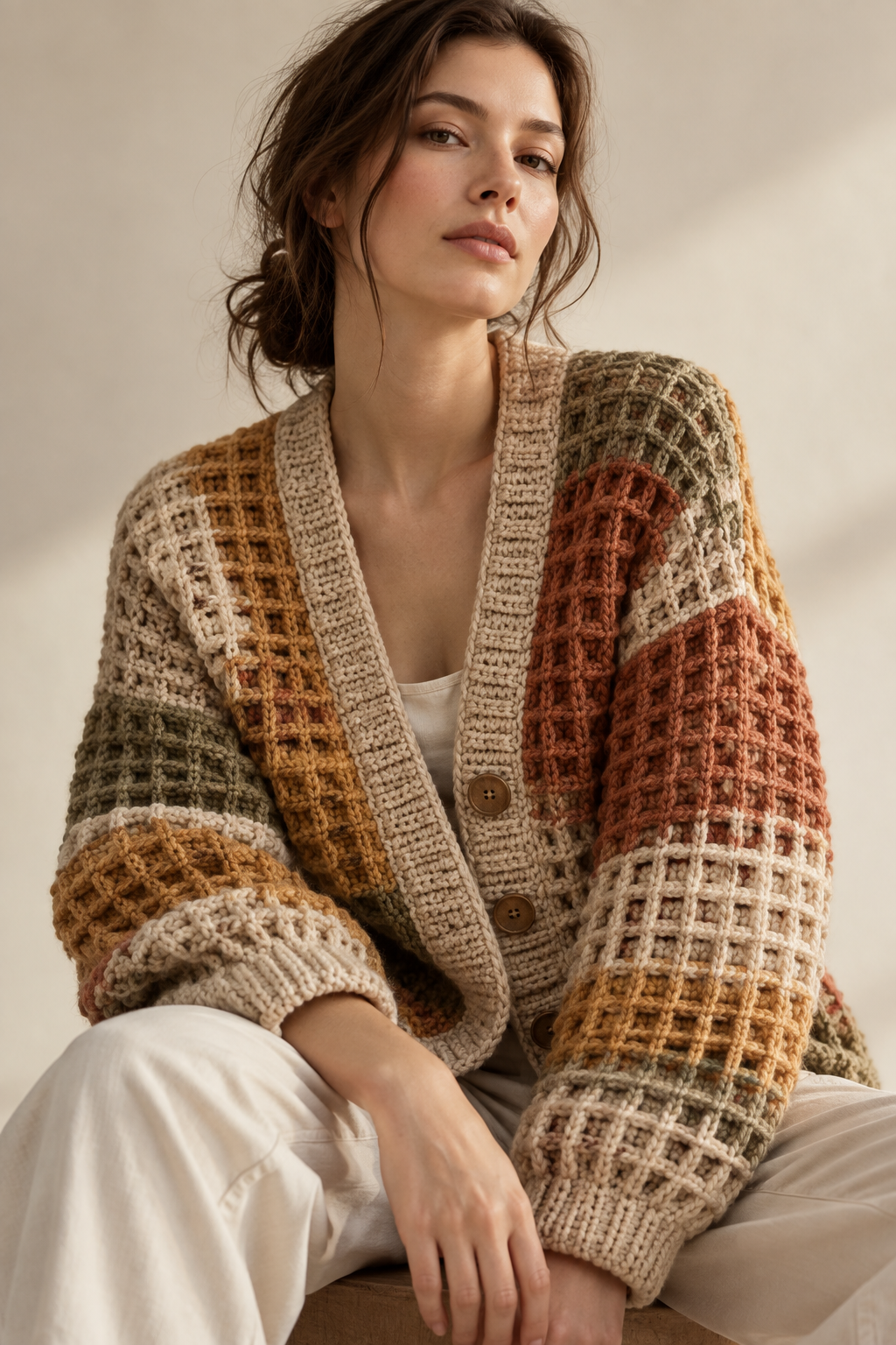 Original crochet design inspired by Waffle-icious Cardigan