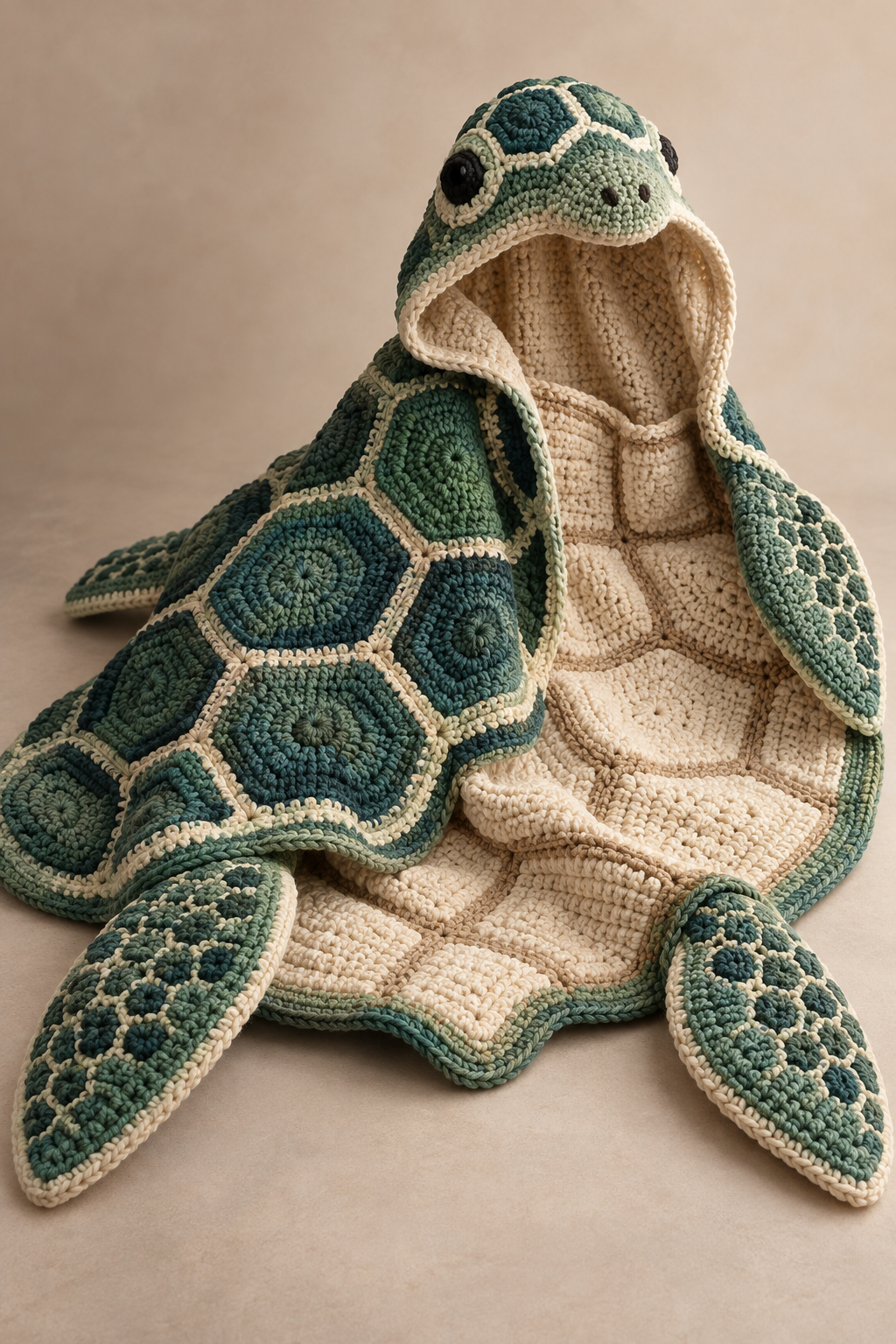 Original crochet design inspired by Hooded Sea Turtle Blanket