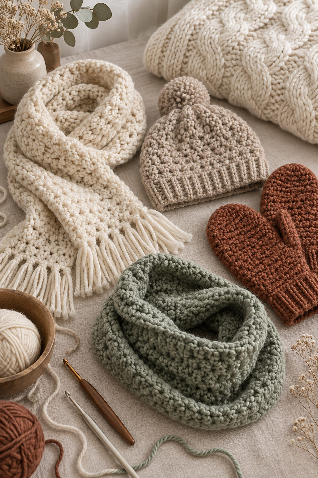 wearable winter crochet accessory