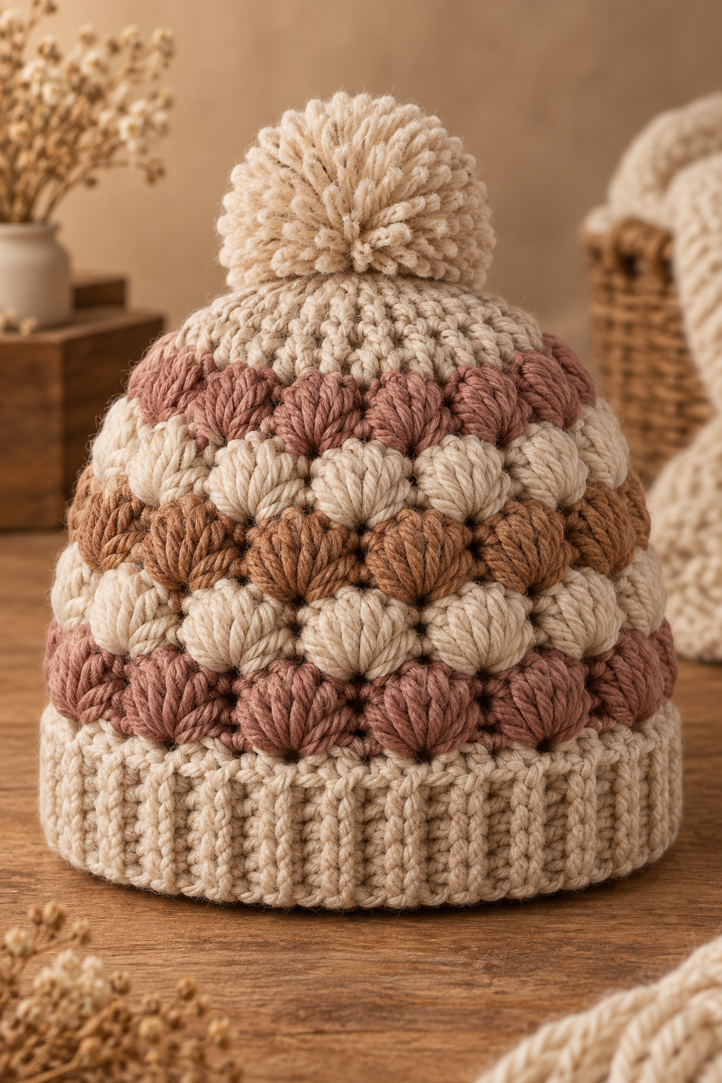 top 5 crochet patterns puff stitch hat