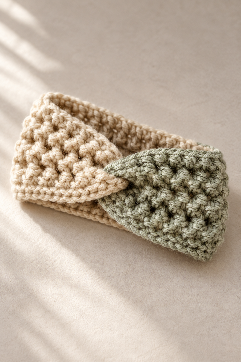 crochet headband free pattern yarn and texture