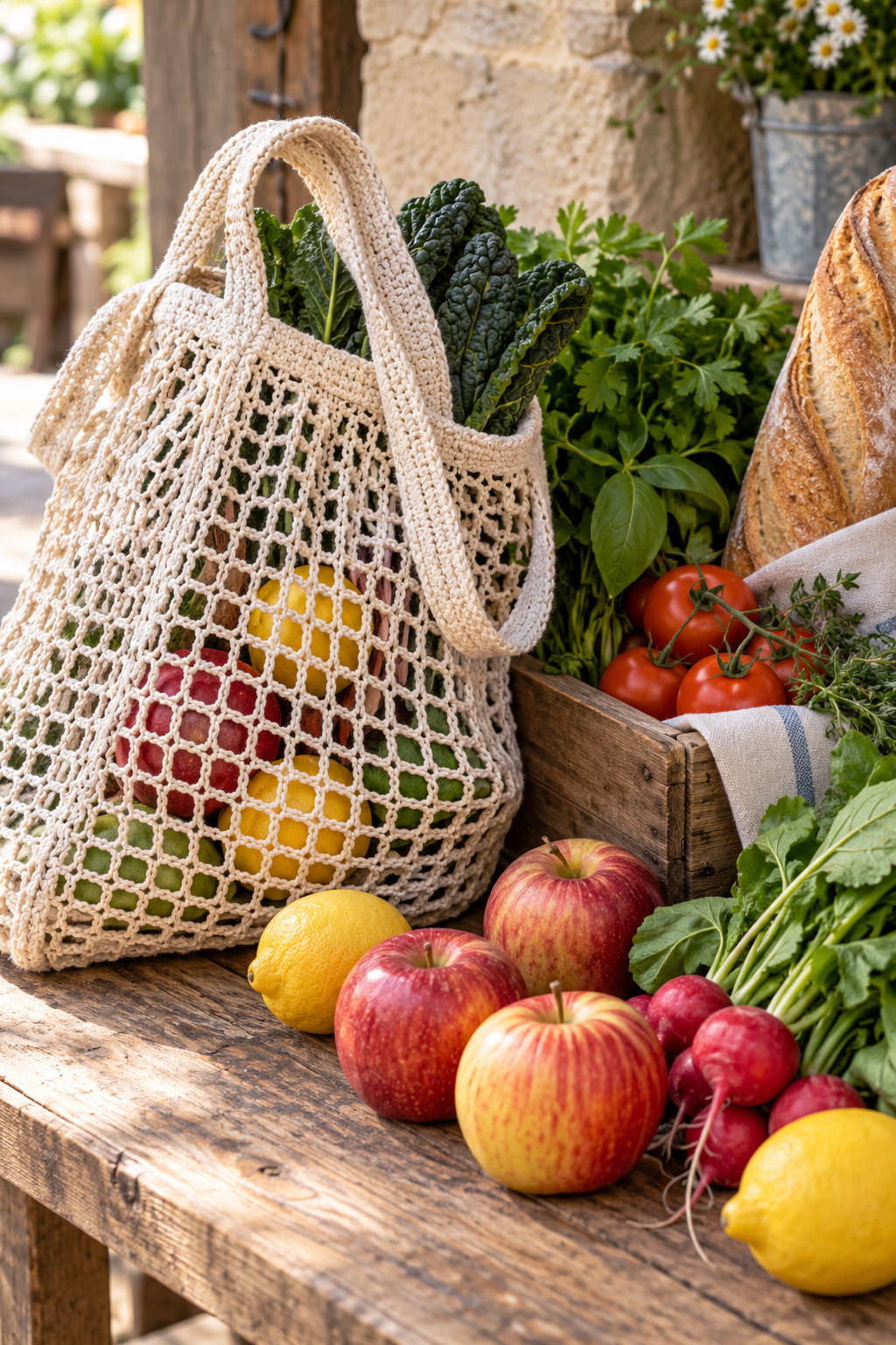 Market Bag crochet bag pattern detail
