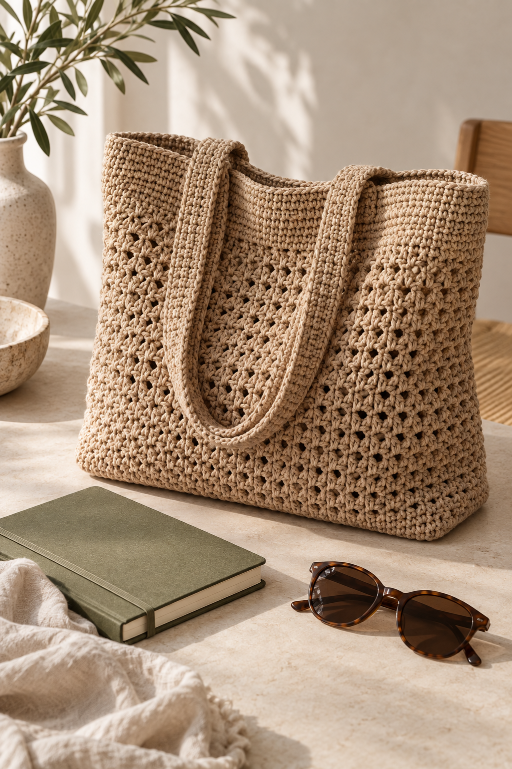 Roomy Everyday Tote crochet bag pattern detail