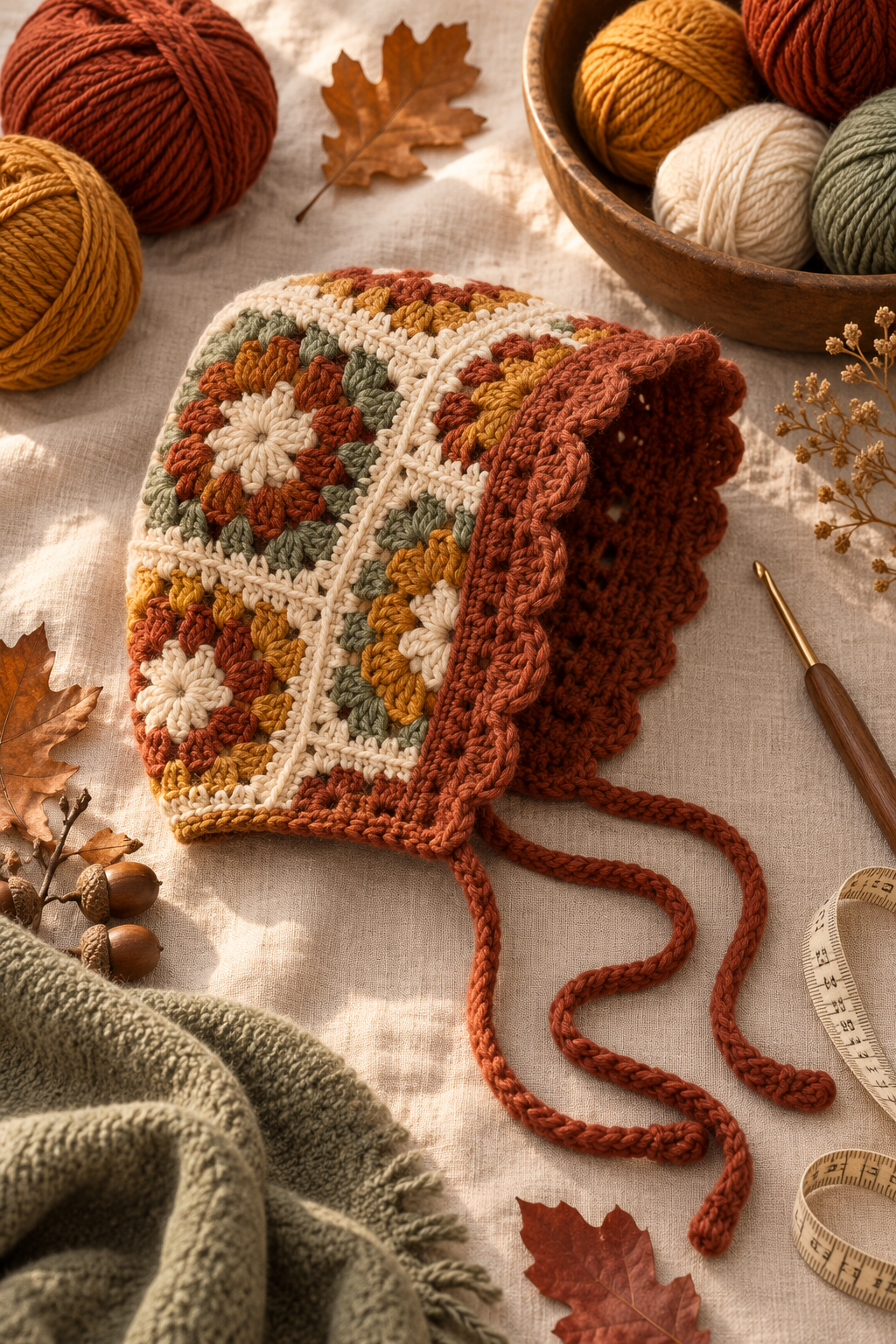 crochet bonnet idea 3: crochet slouchy bonnet beanie