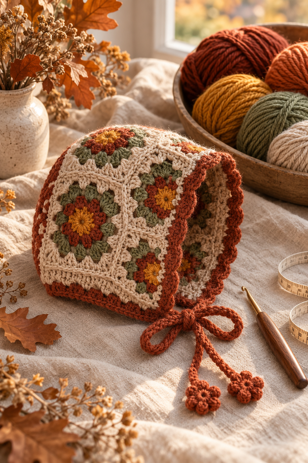 crochet bonnet idea 4: crochet long-bow hood bonnet