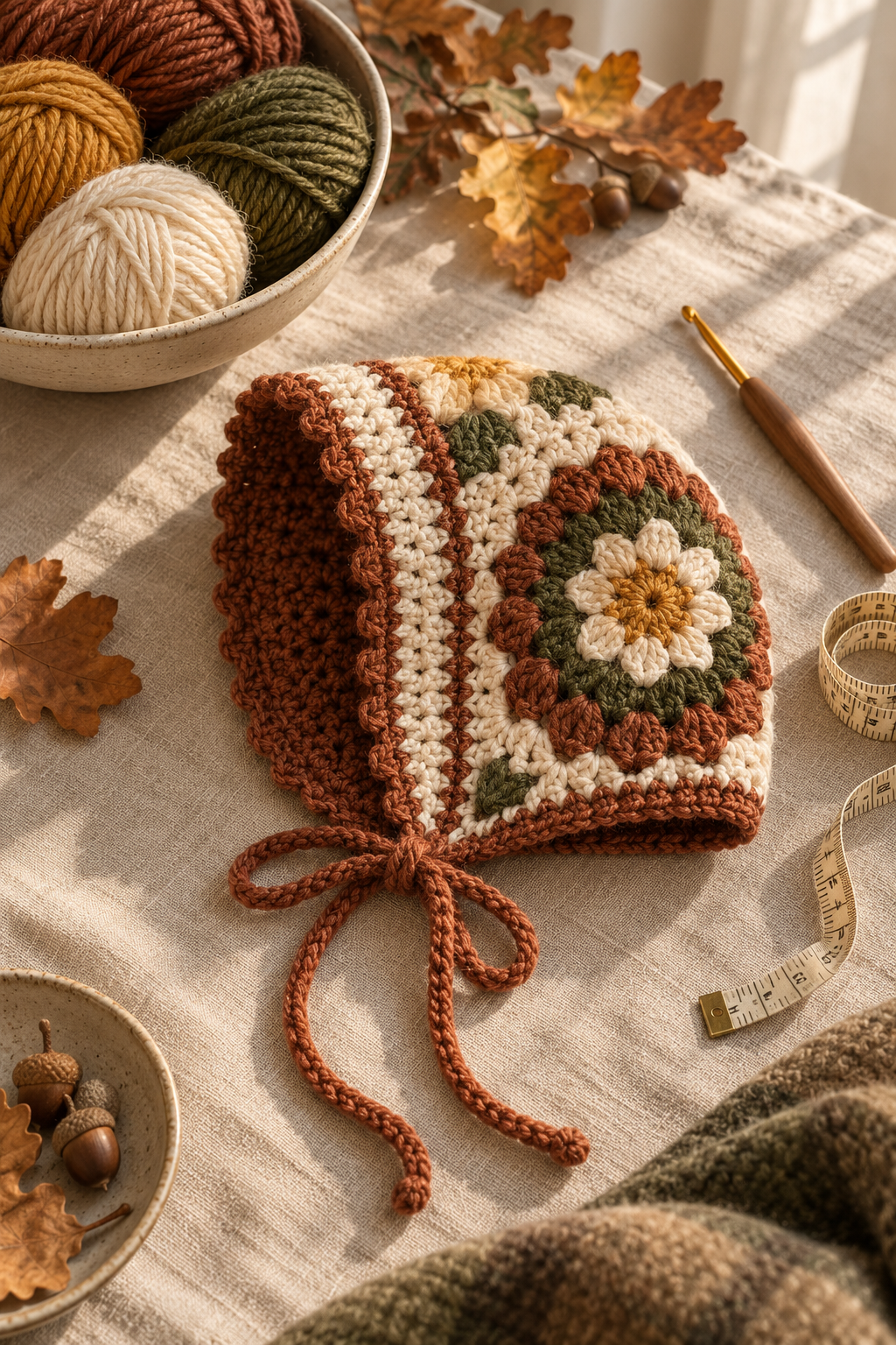crochet bonnet idea 15: crochet shell-texture baby bonnet