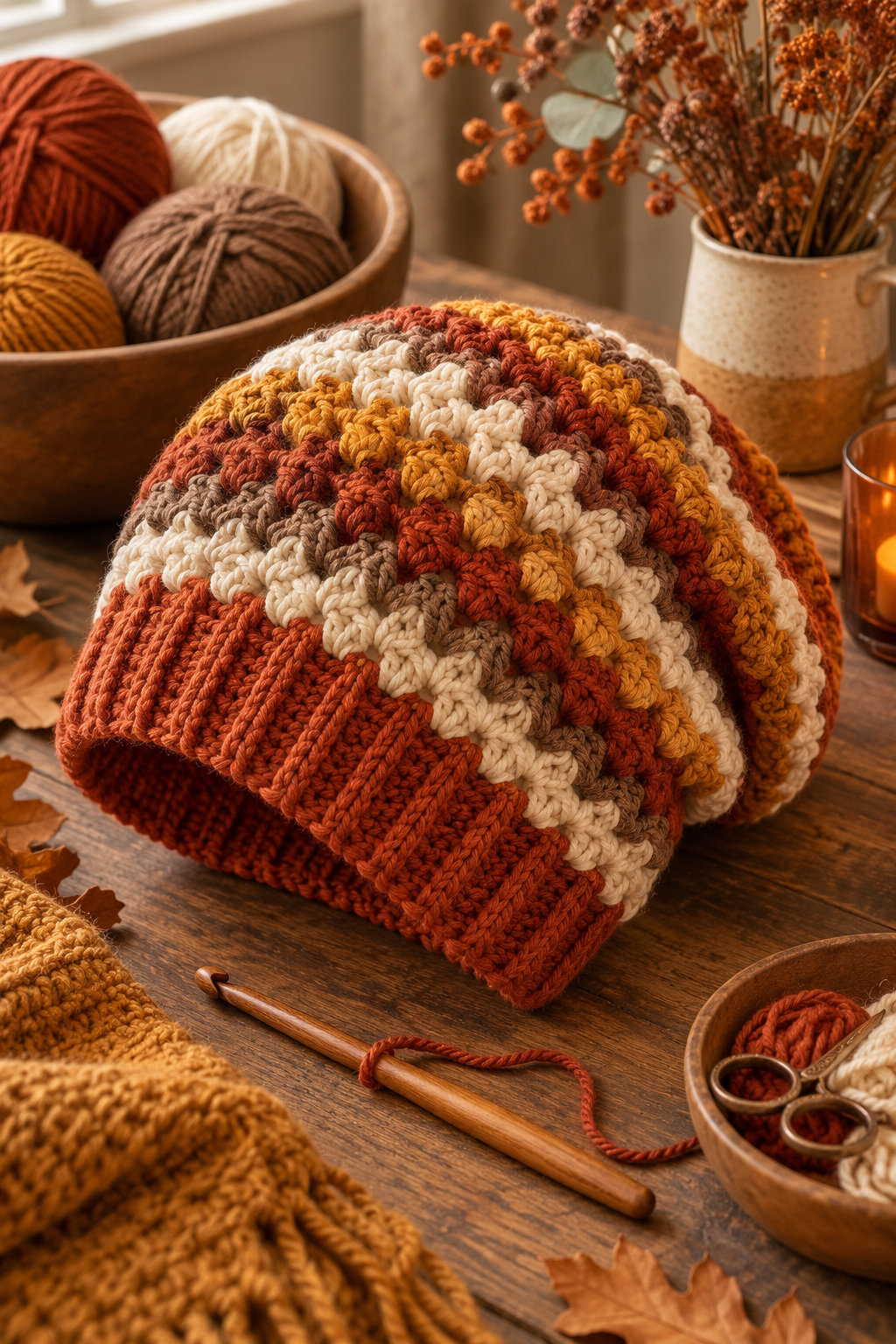 crochet bonnet ideas: Slouchy bonnet beanie