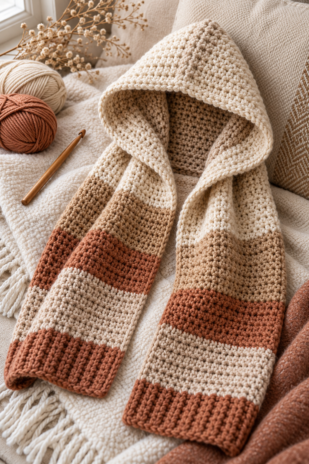 3. Minimal Everyday Hood Scarf: planning and fit notes