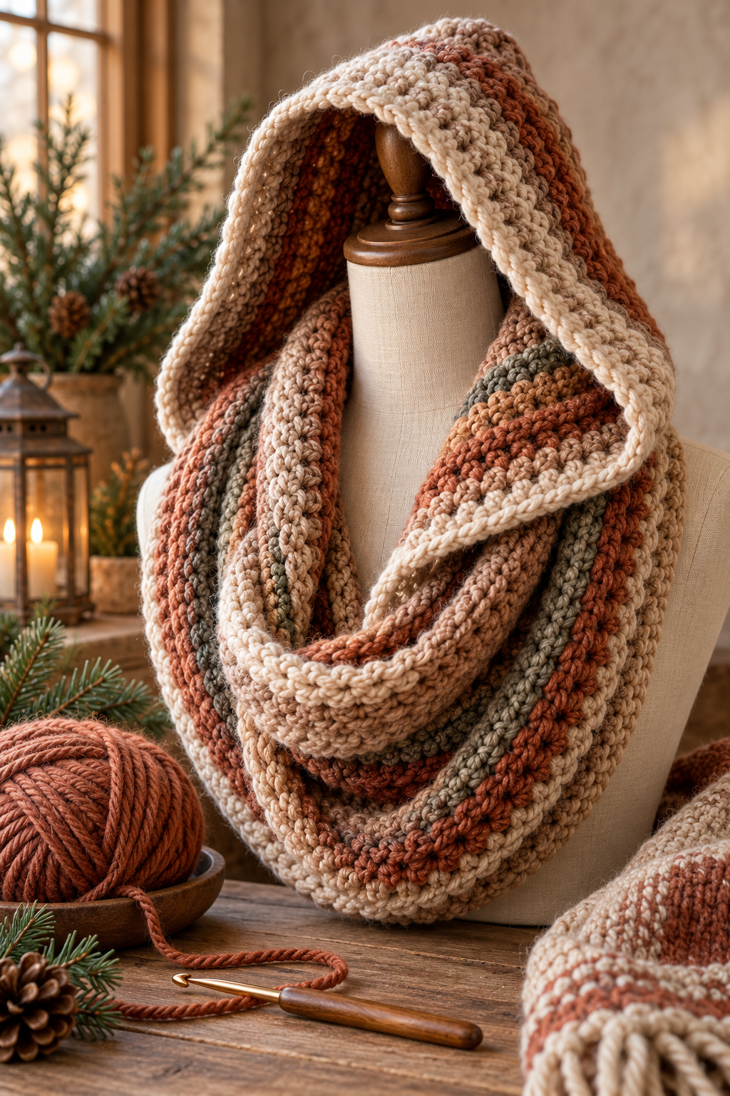6. Draped Infinity Hood Scarf: planning and fit notes