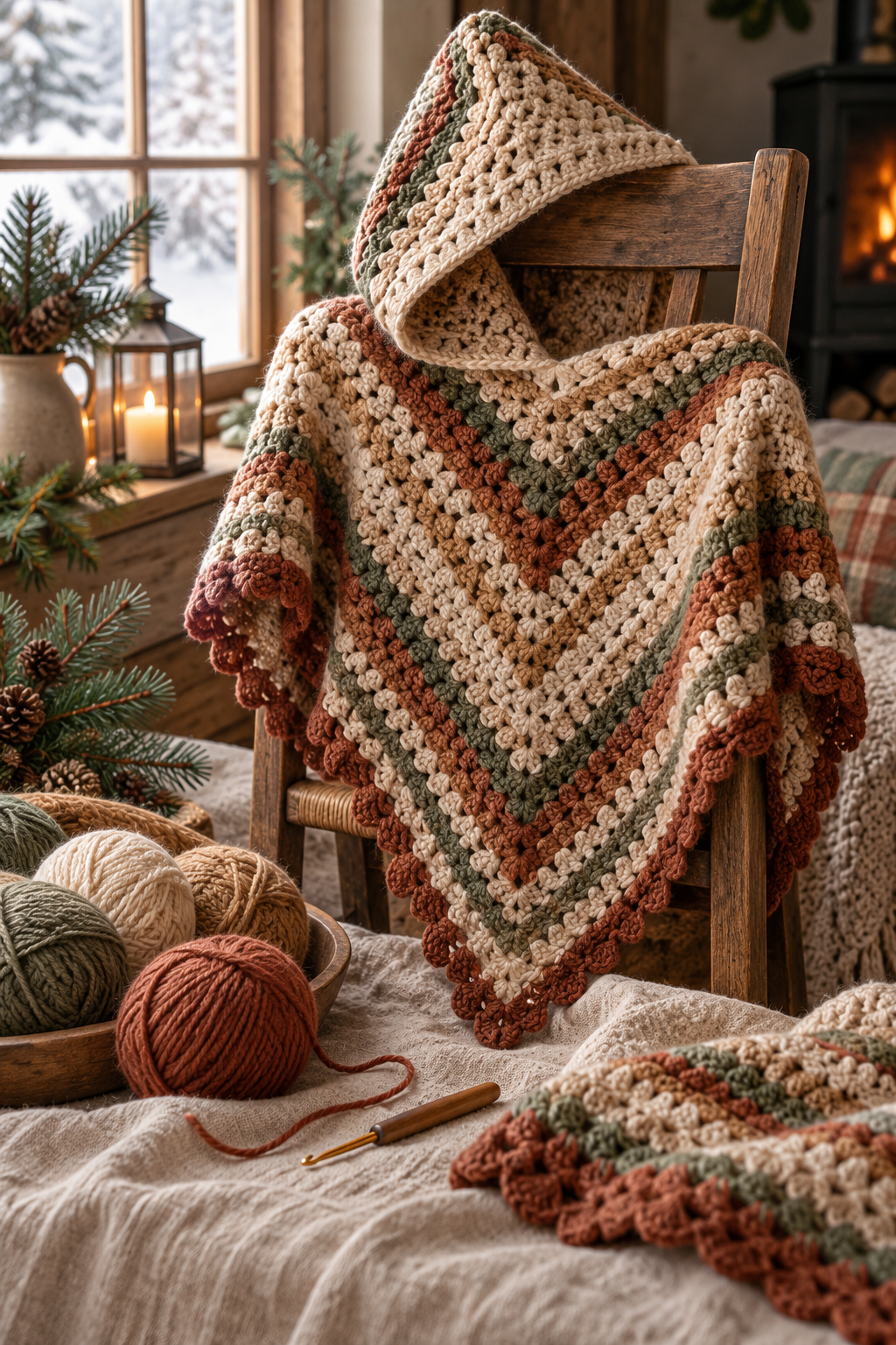 10. Triangle Hooded Wrap: planning and fit notes