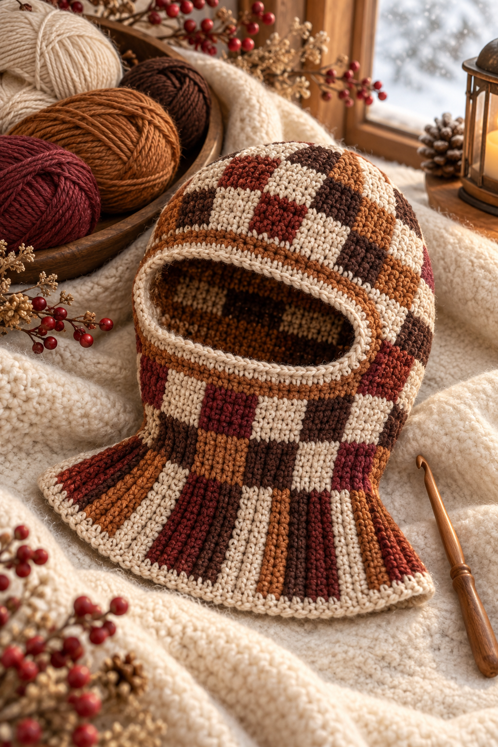 13. Checker Accent Balaclava: planning and fit notes