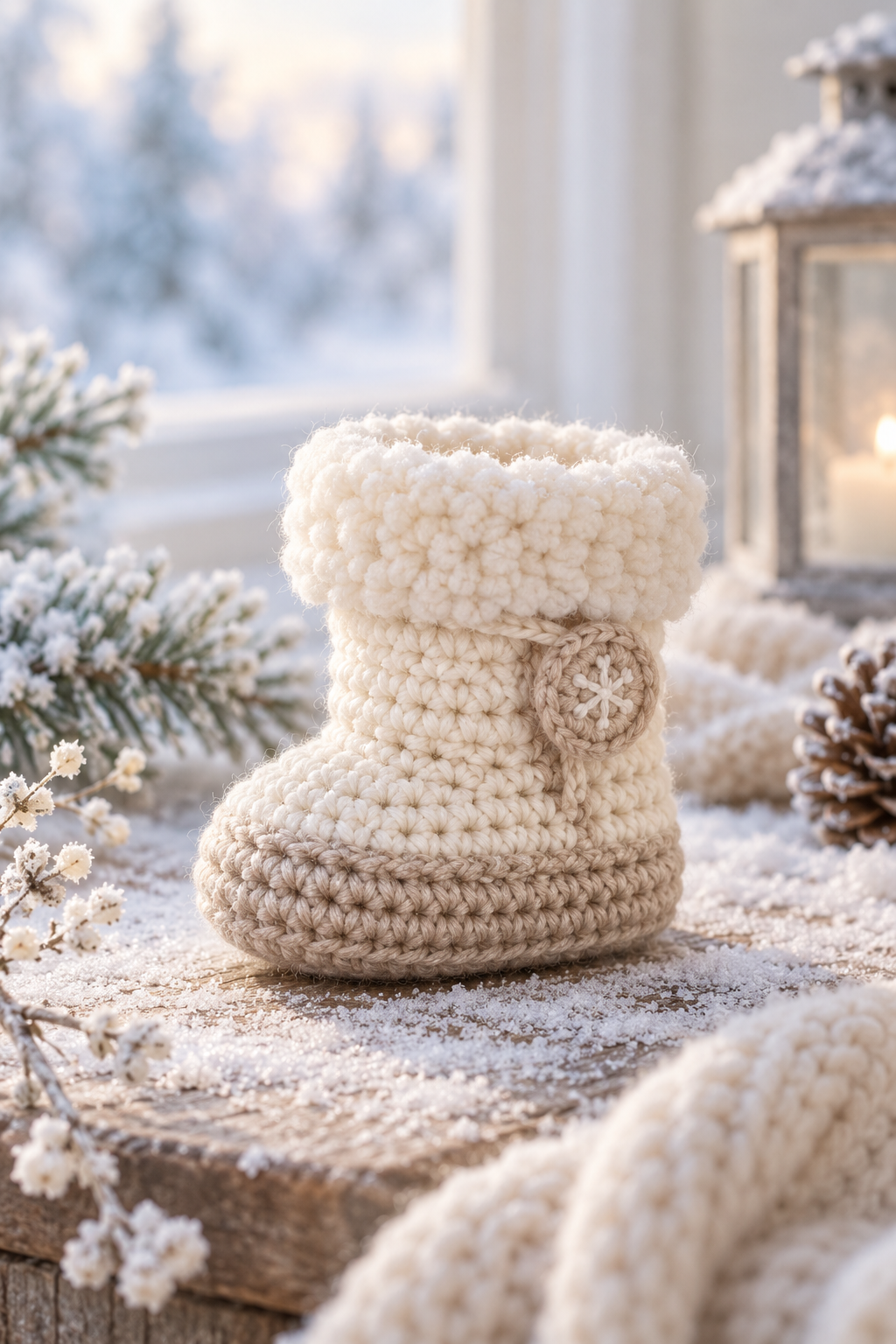 Size 5 toddler crochet snow boot idea