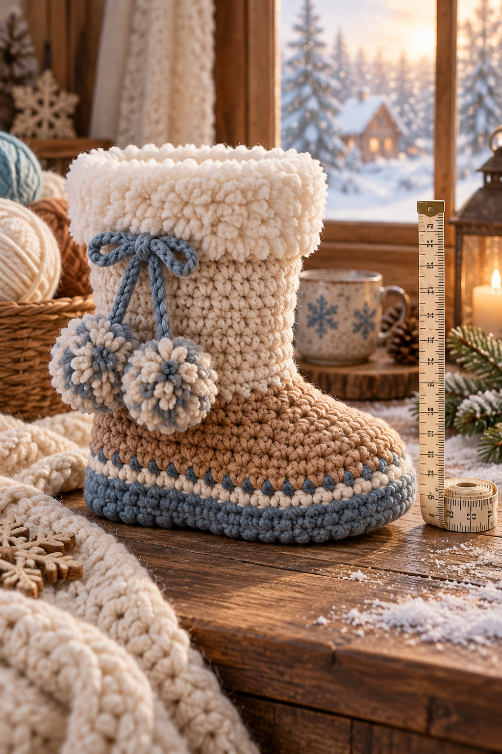 Size 7 toddler crochet snow boot idea
