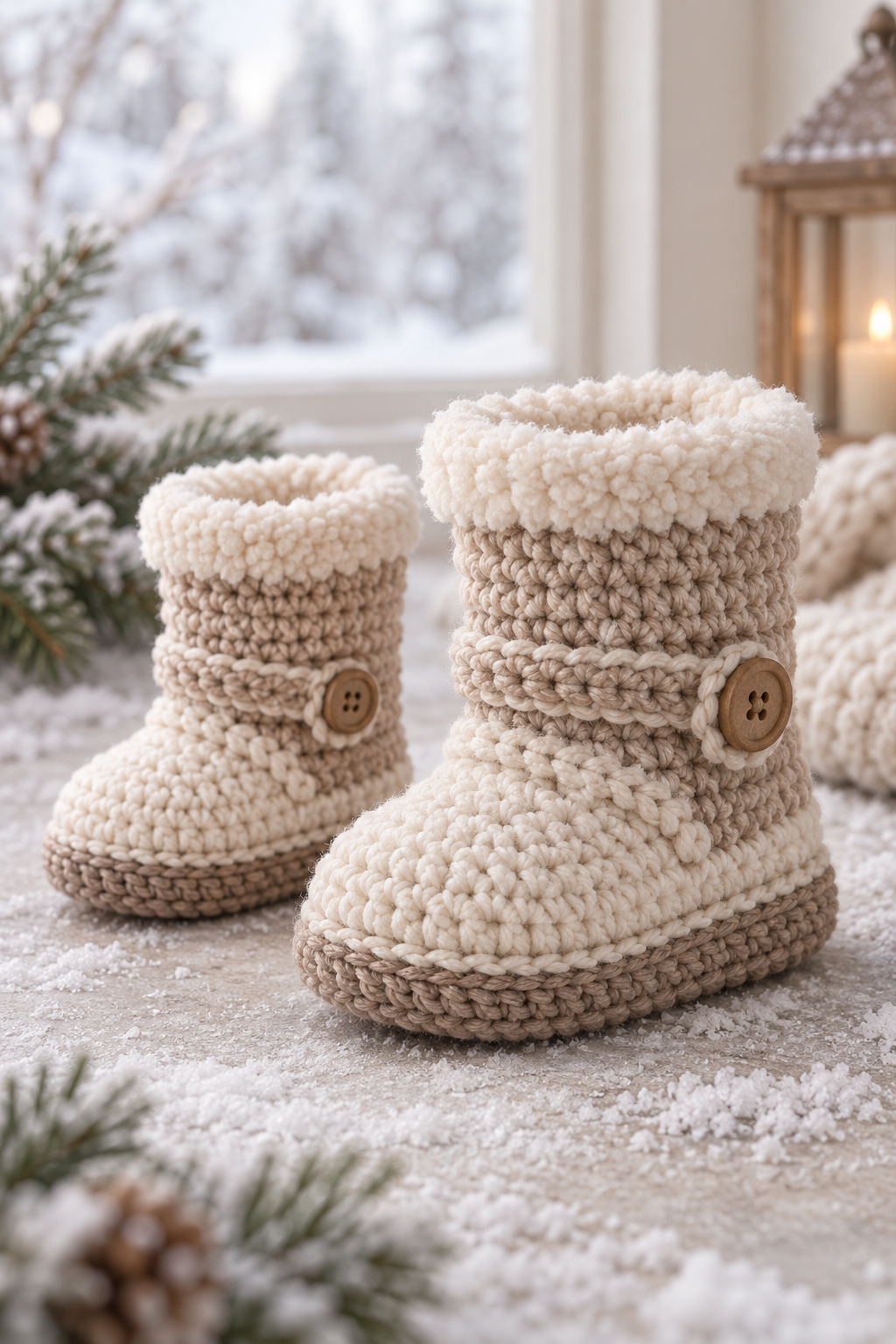 Size 8 toddler crochet snow boot idea
