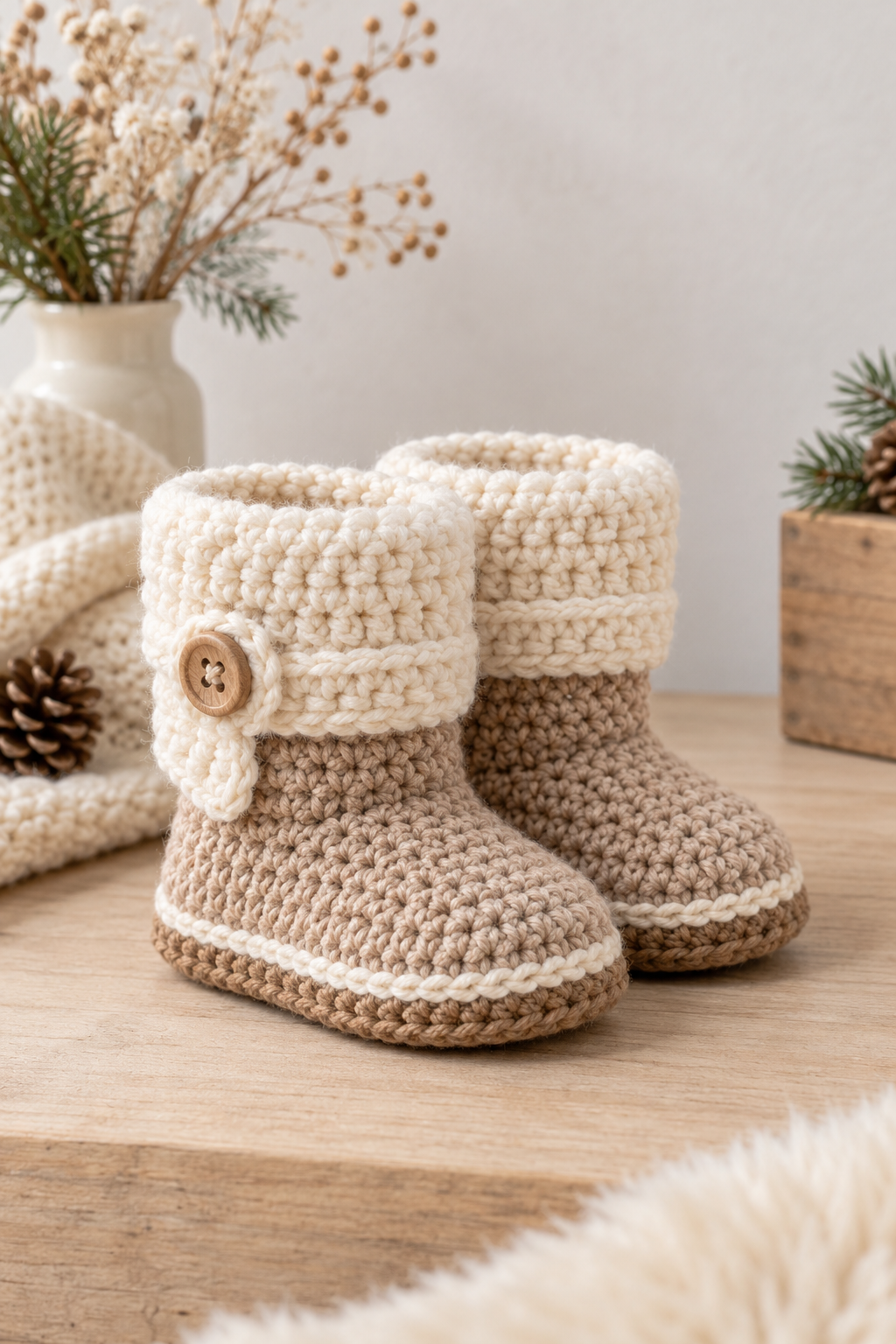 Toddler crochet snow boots