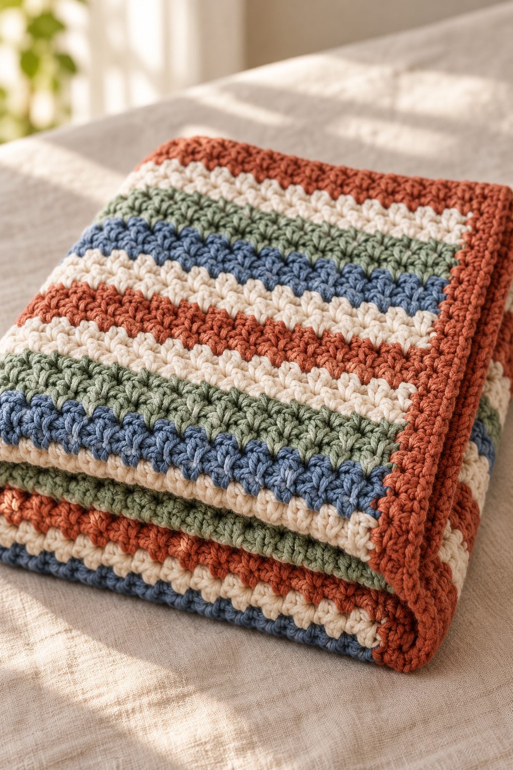change colors every row in crochet on a bordered afghan