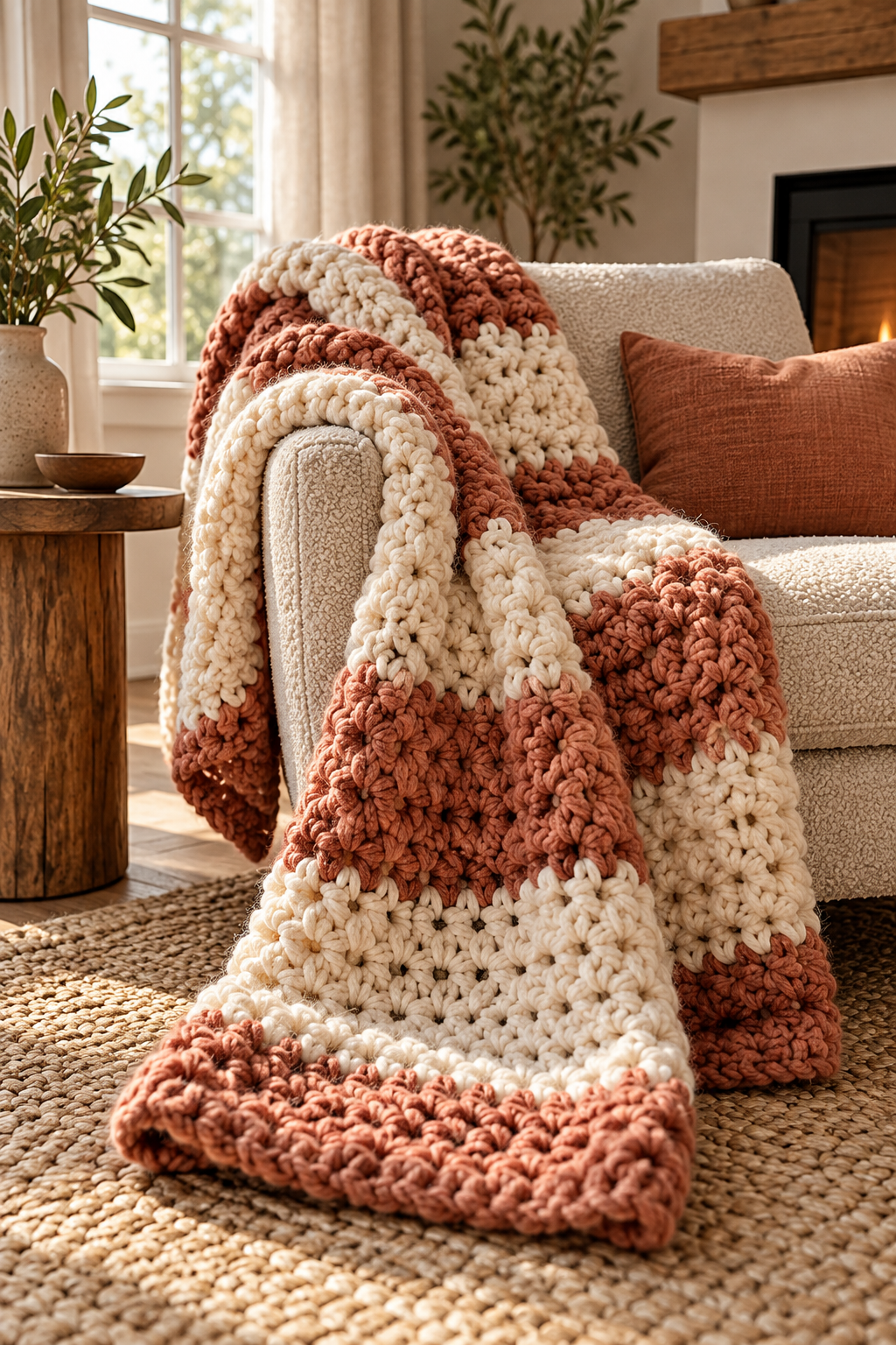 Chunky crochet throw idea 1