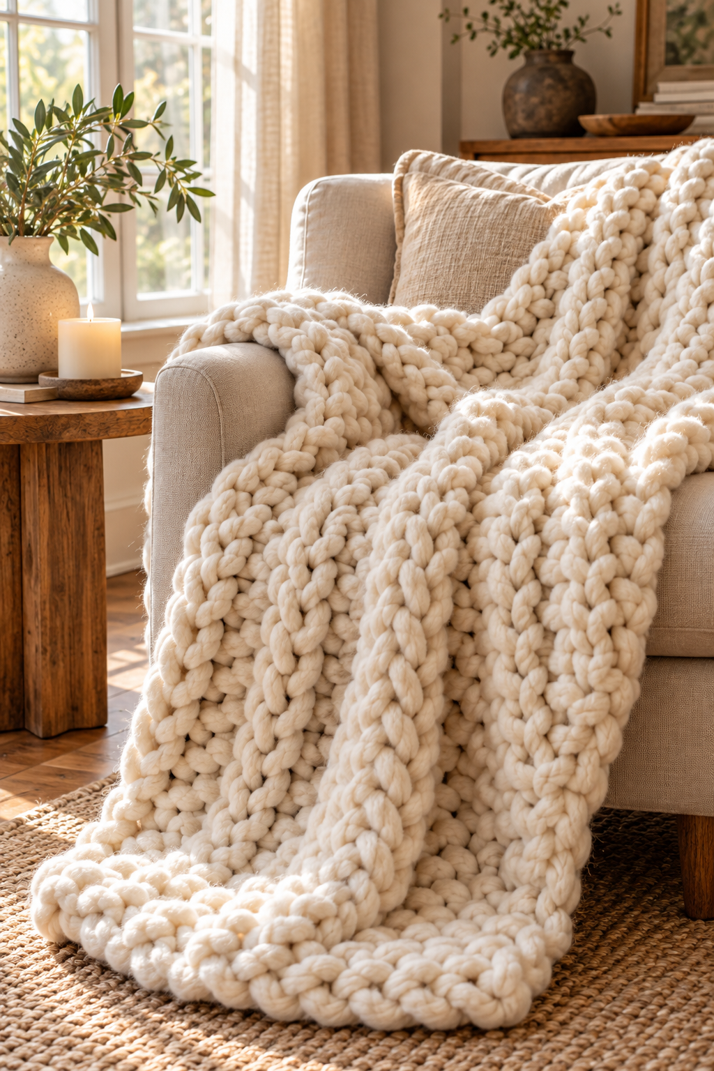 Chunky crochet throw idea 2