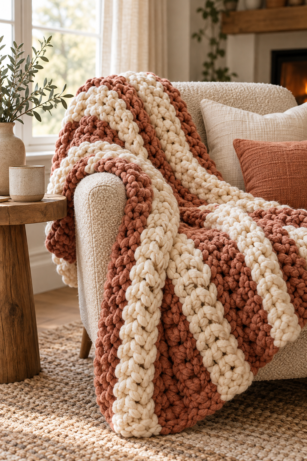 Chunky crochet throw idea 3