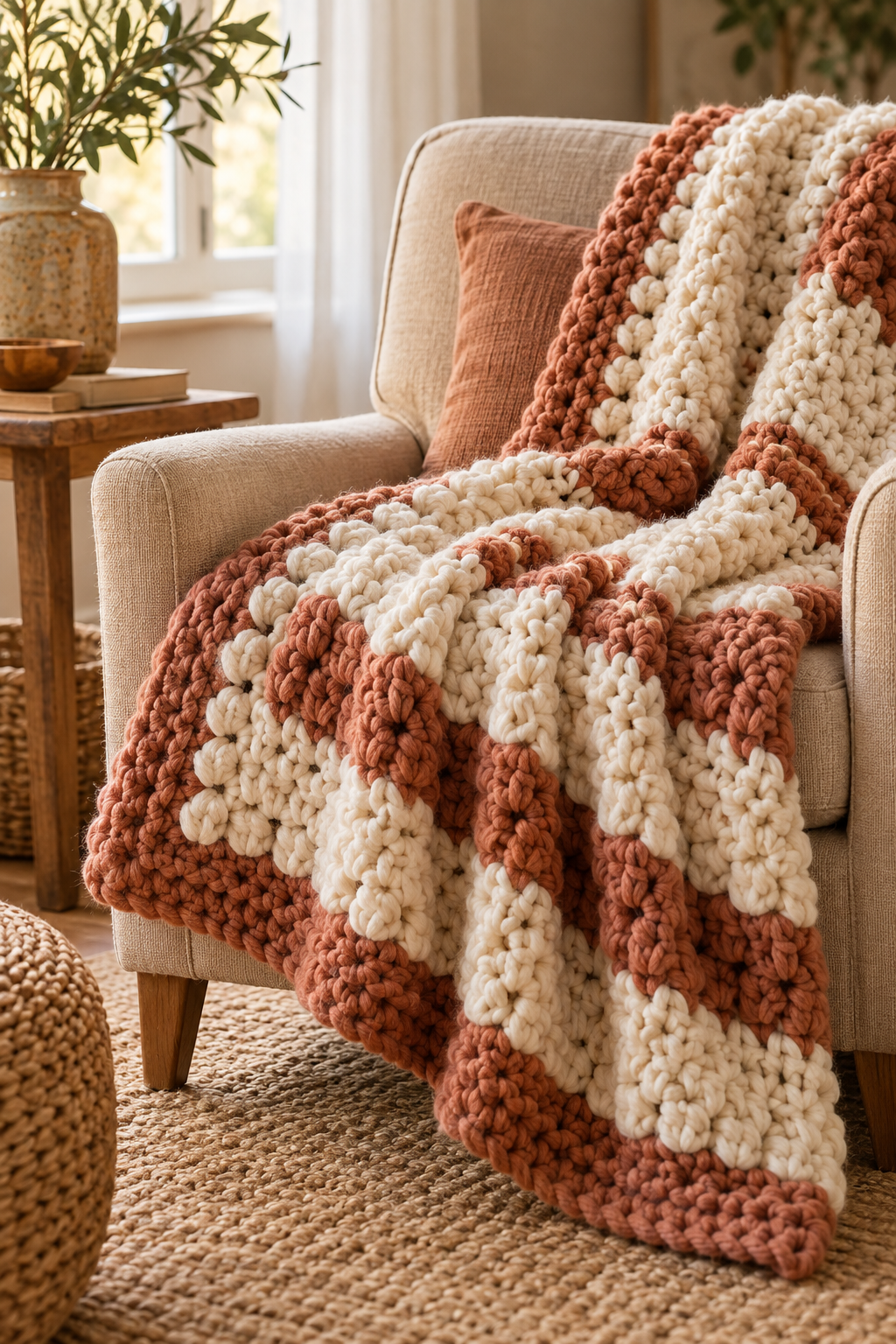 Chunky crochet throw idea 4