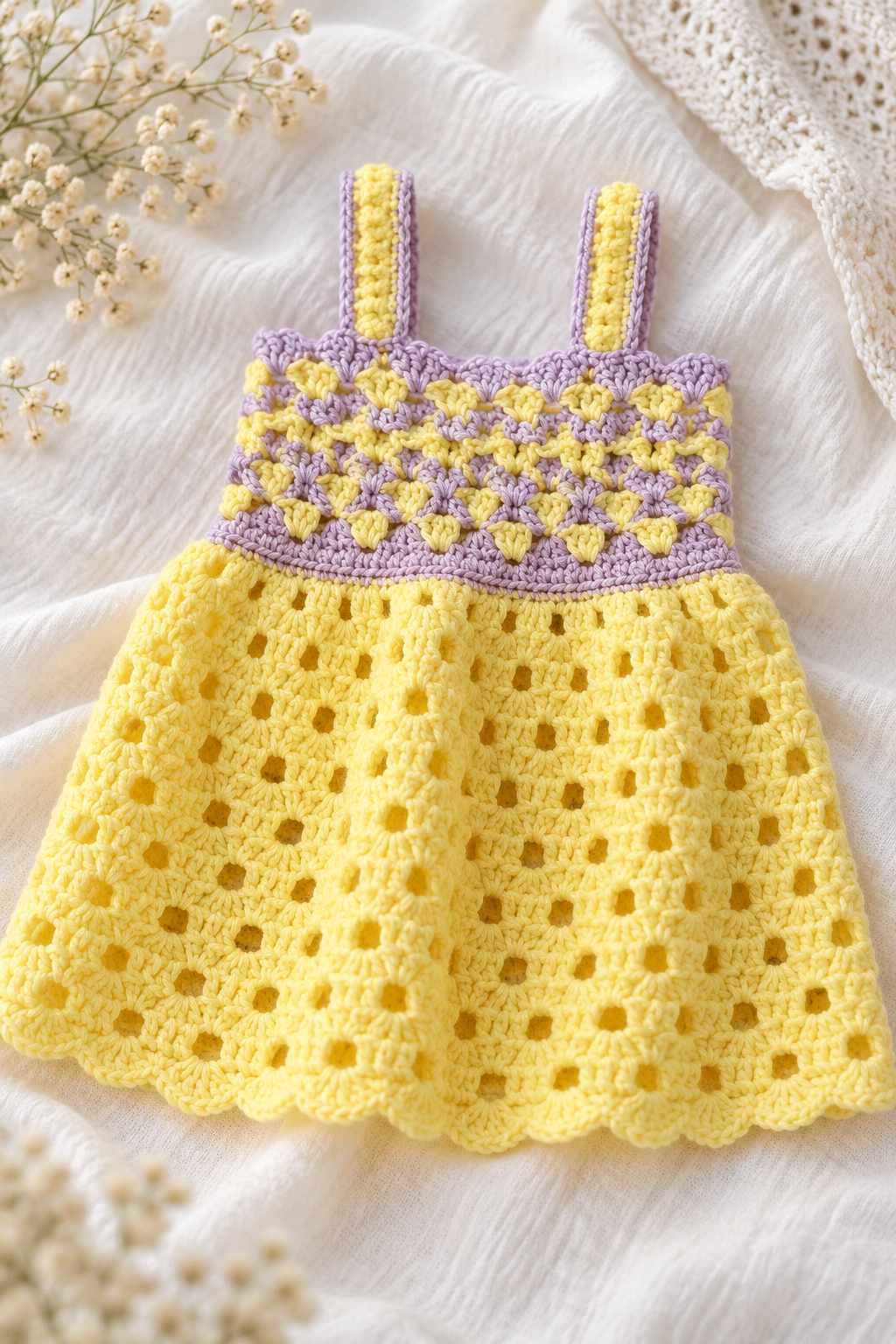 crochet baby dress pattern comfortable fit detail