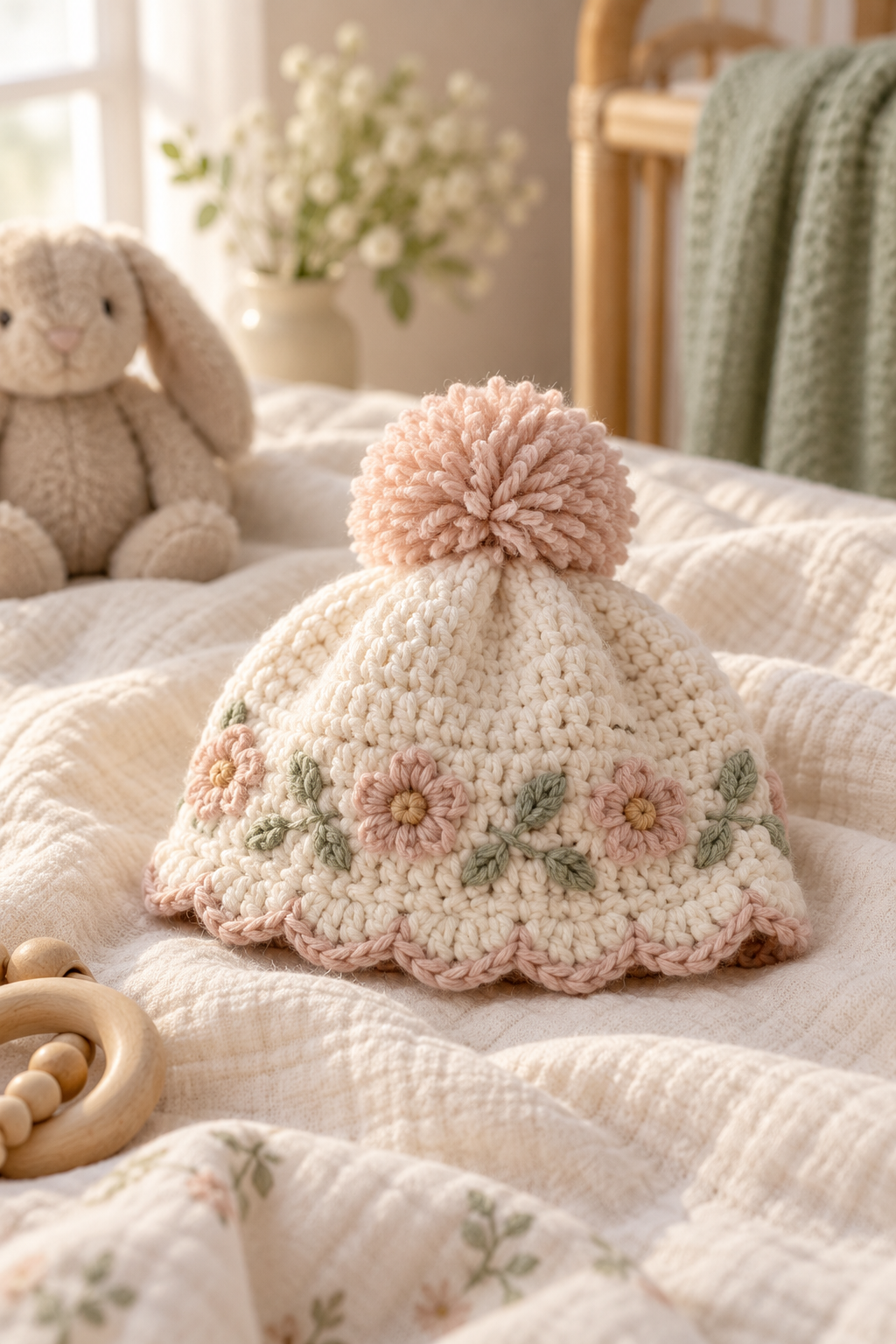 crochet baby hat shape the brim