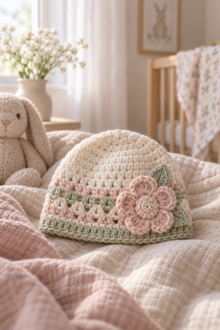 crochet baby hat featured handmade design