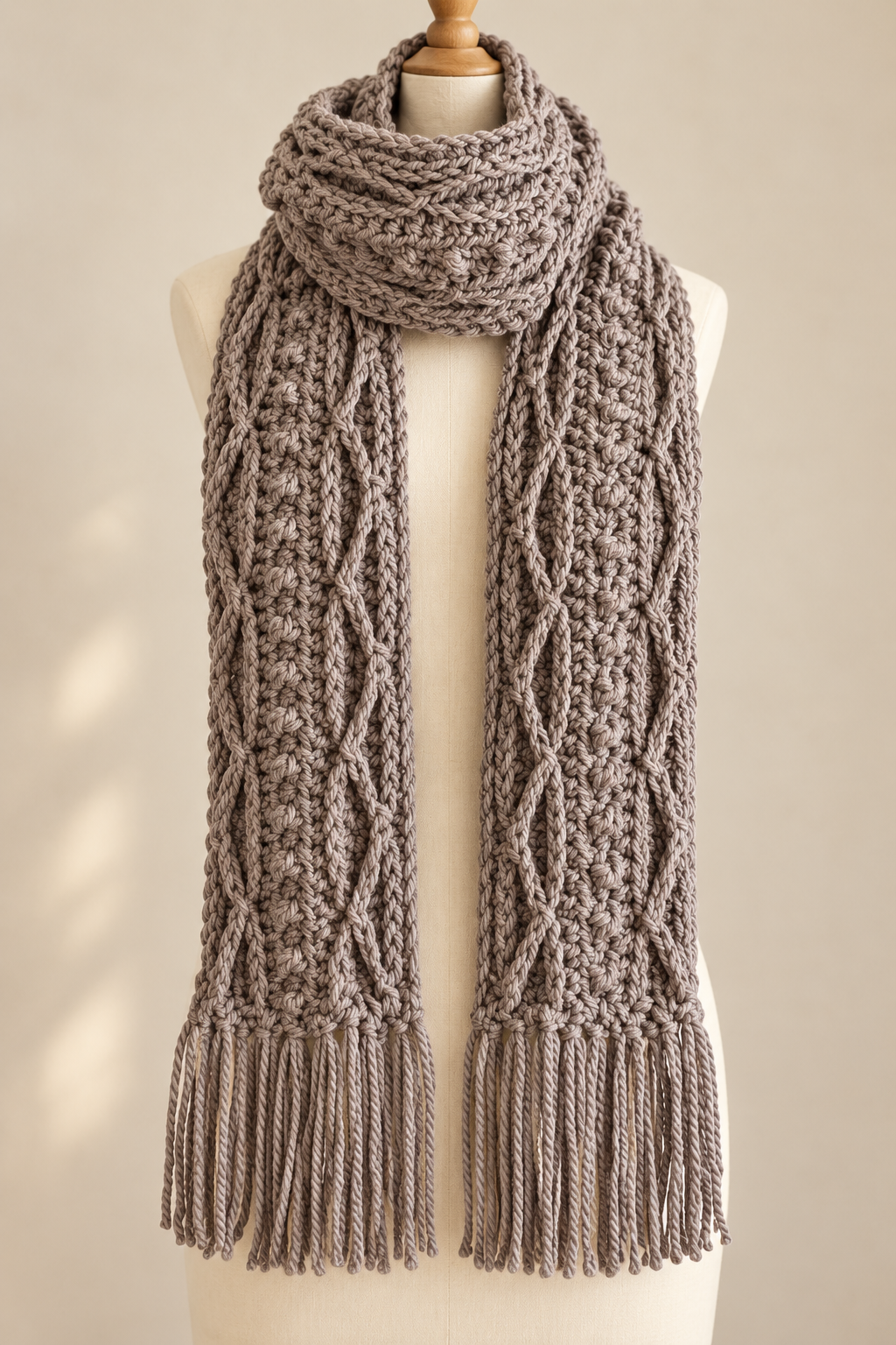 crochet cable scarf pattern showing choose a cable rhythm that reads clearly