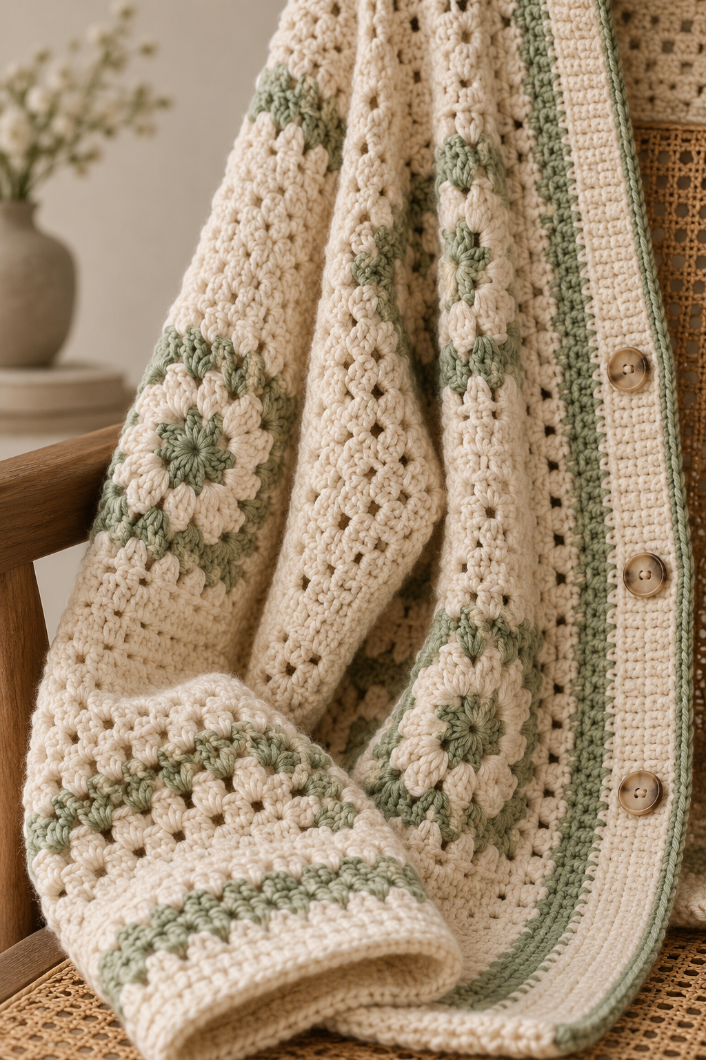crochet cardigan pattern detail: choose yarn for drape