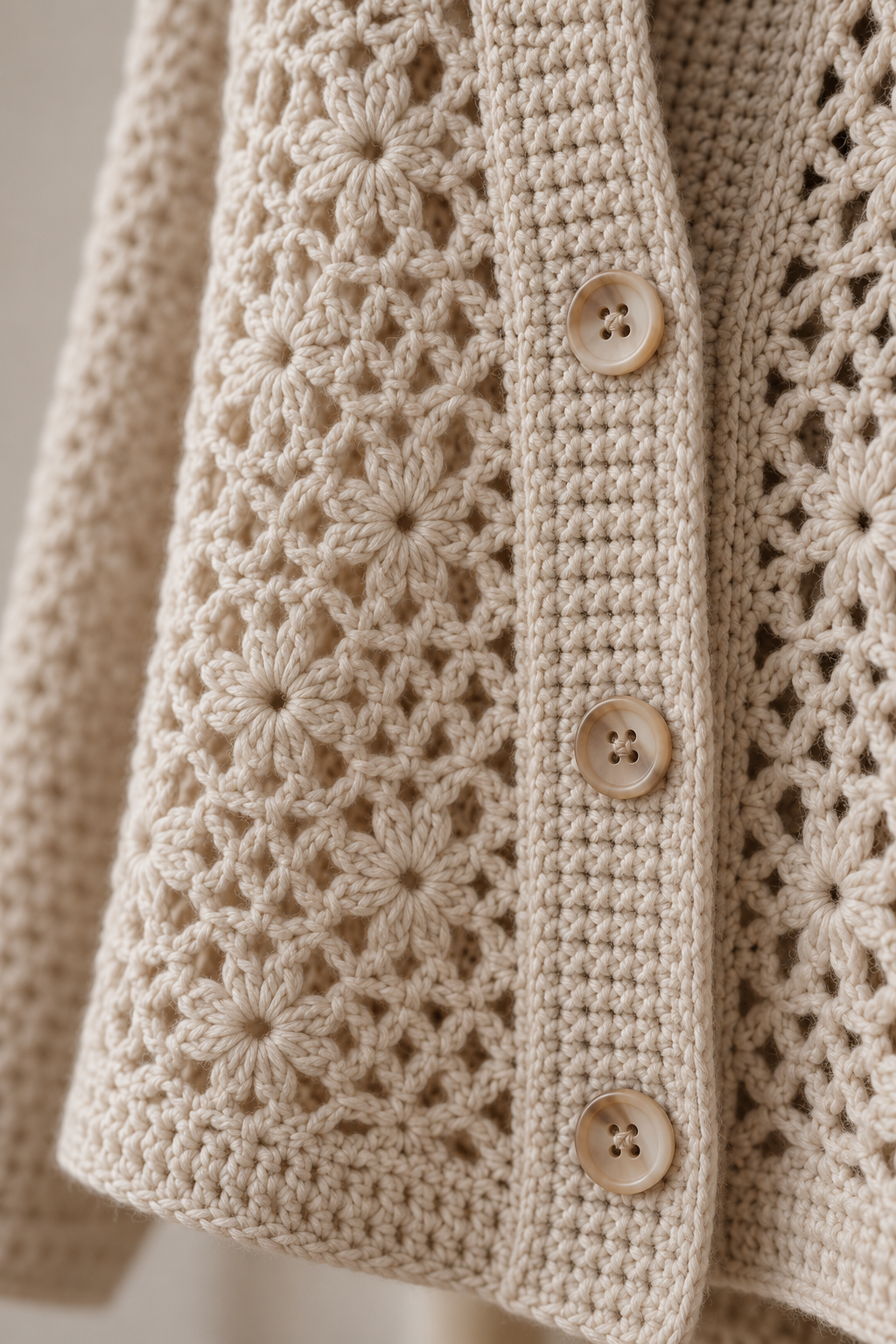 crochet cardigan pattern detail: build clean edges