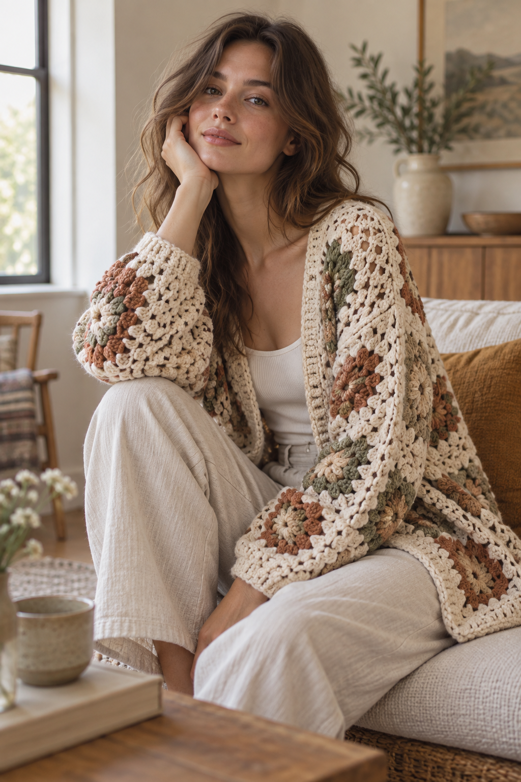 crochet cardigan pattern detail: style the finished layer