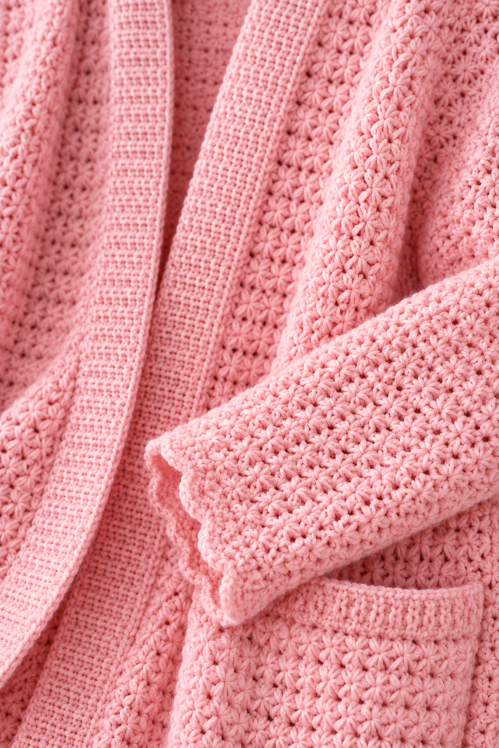 star stitch crochet cardigan texture