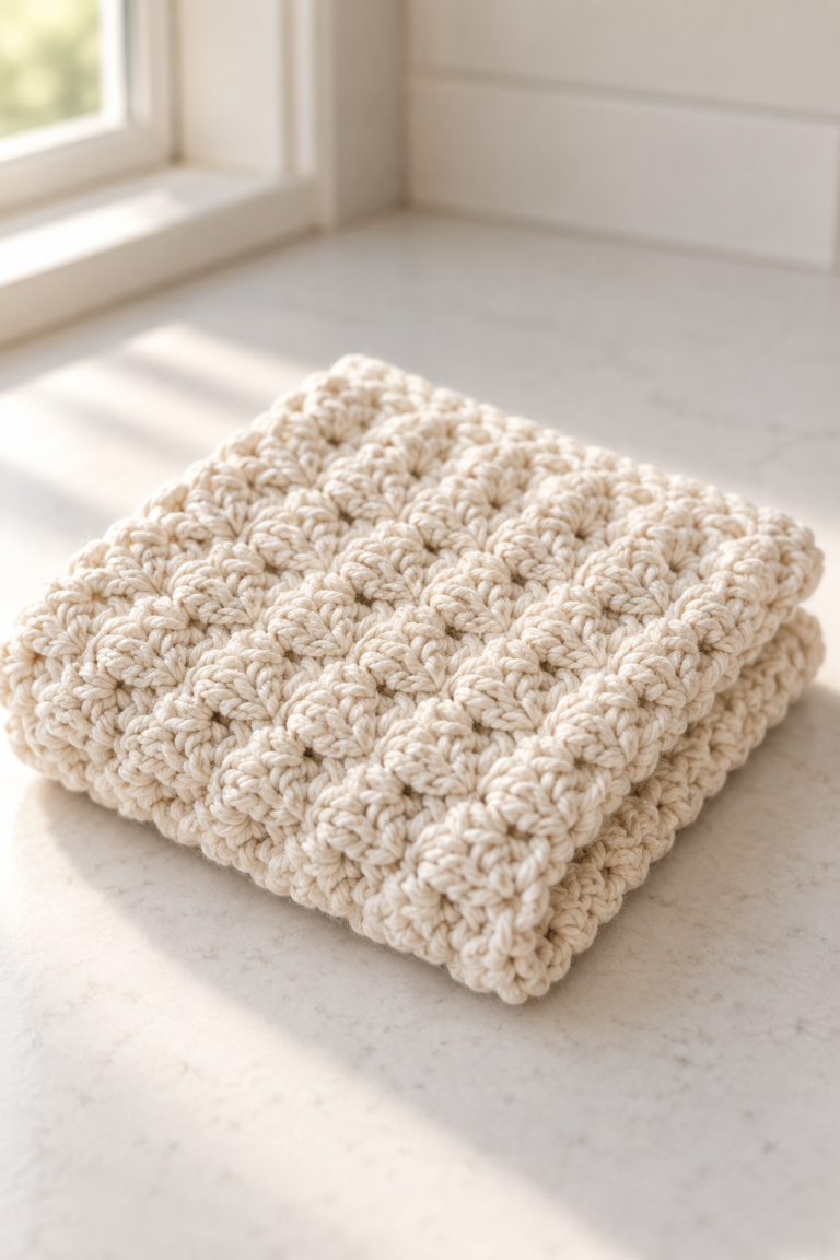 crochet dishcloth pattern textured neutral dishcloth featured design