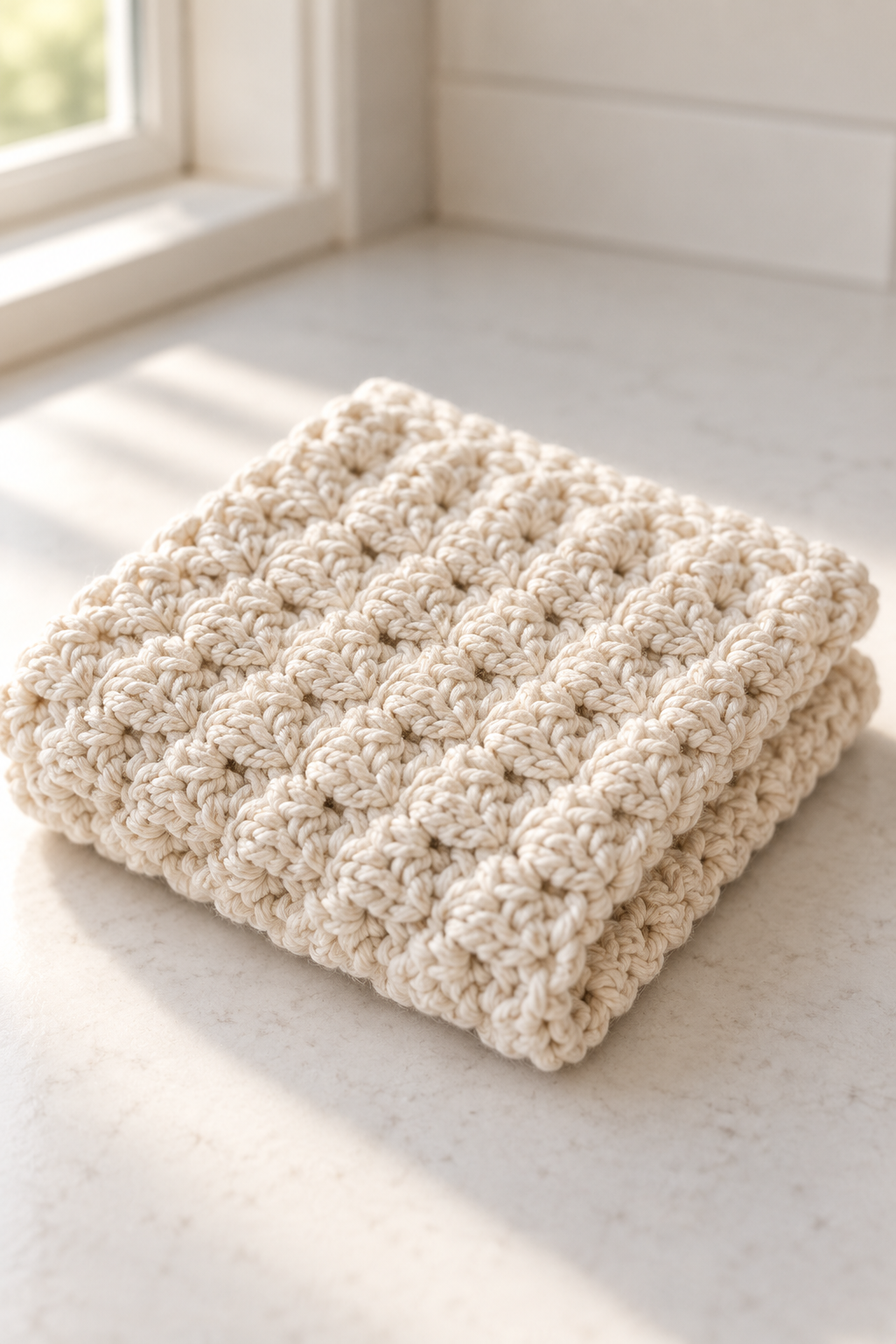 crochet dishcloth pattern textured neutral dishcloth featured design