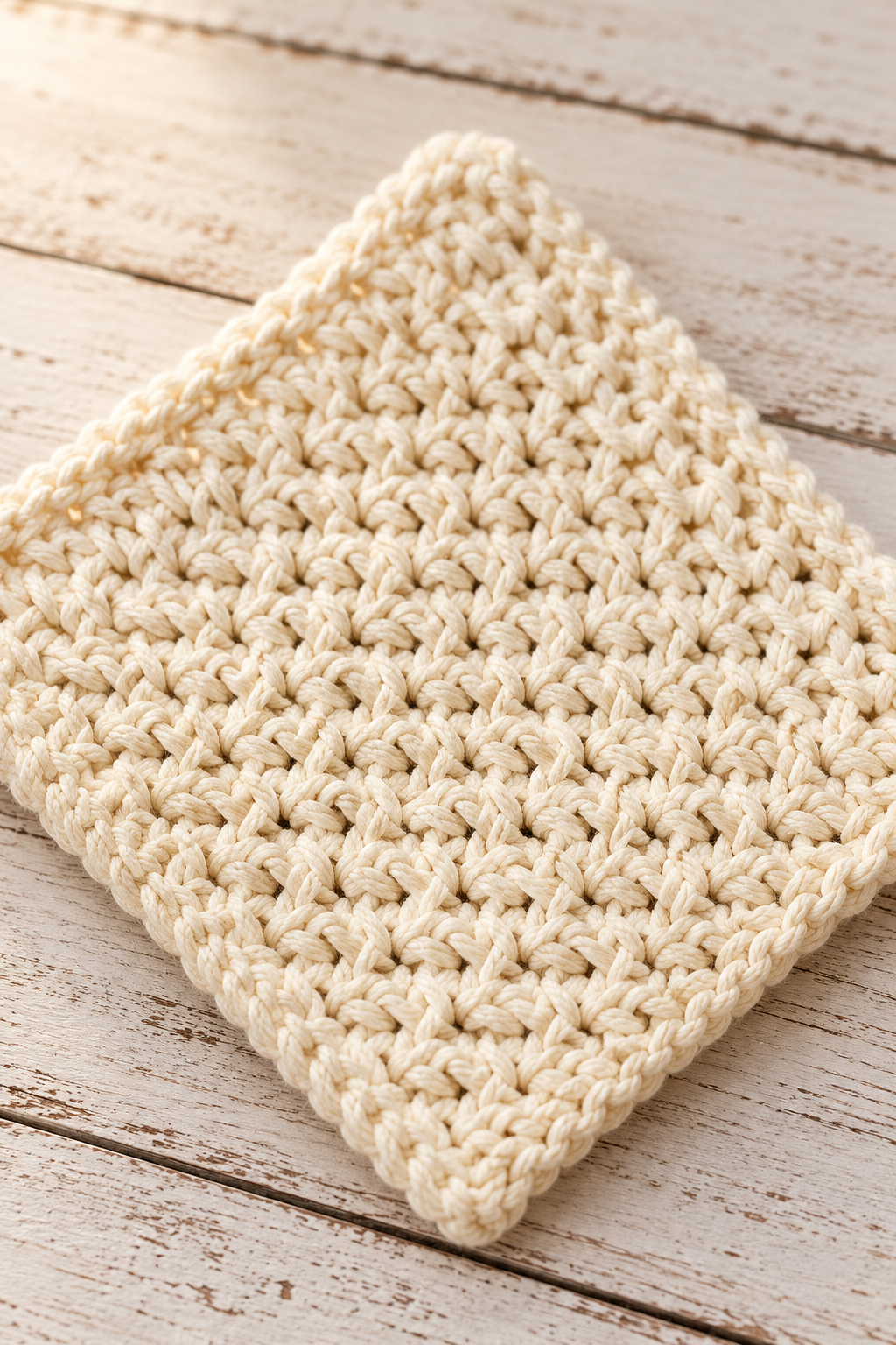 crochet dishcloth texture close view