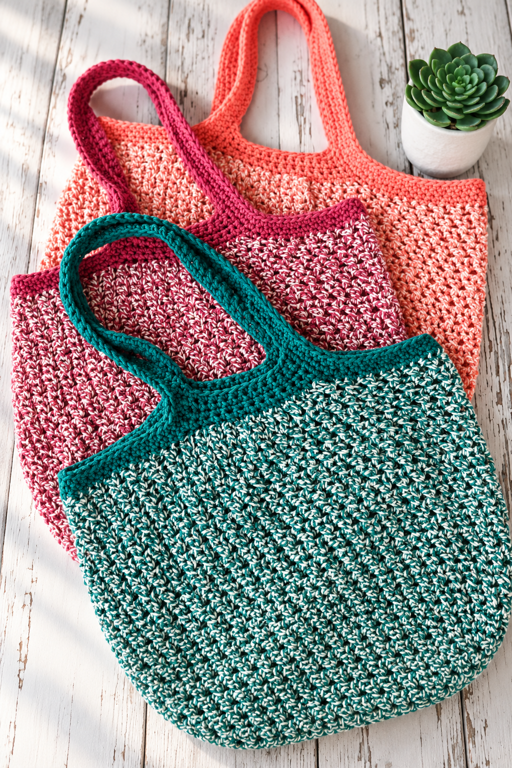Crochet market bag yarn and tools