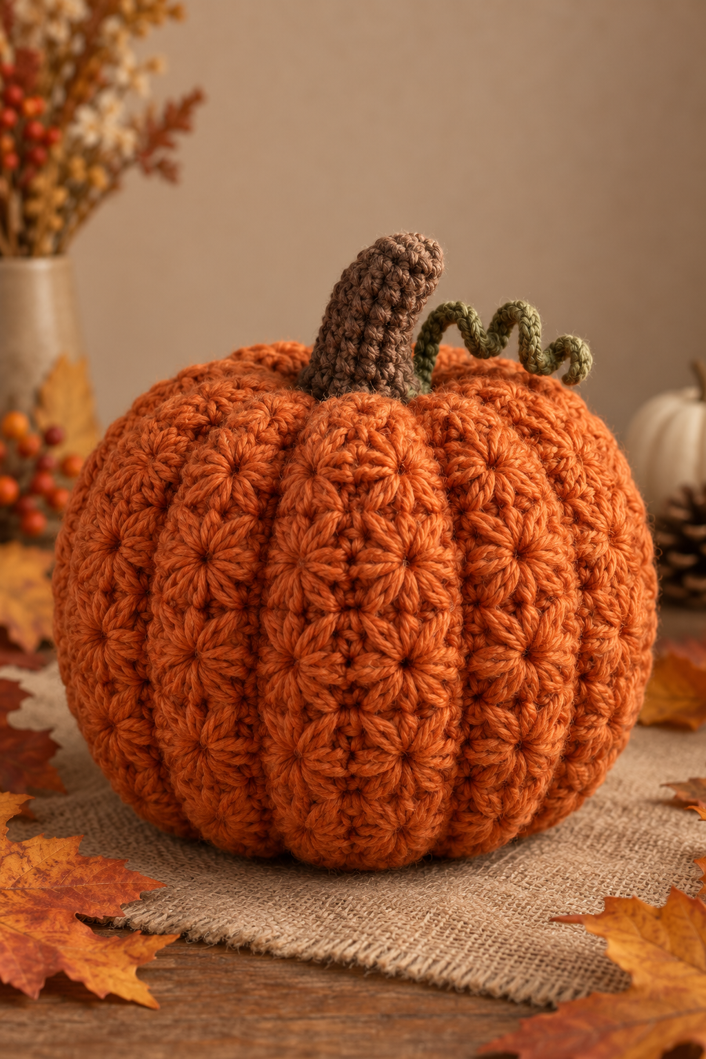 crochet pumpkin pattern medium pumpkin with star stitch texture